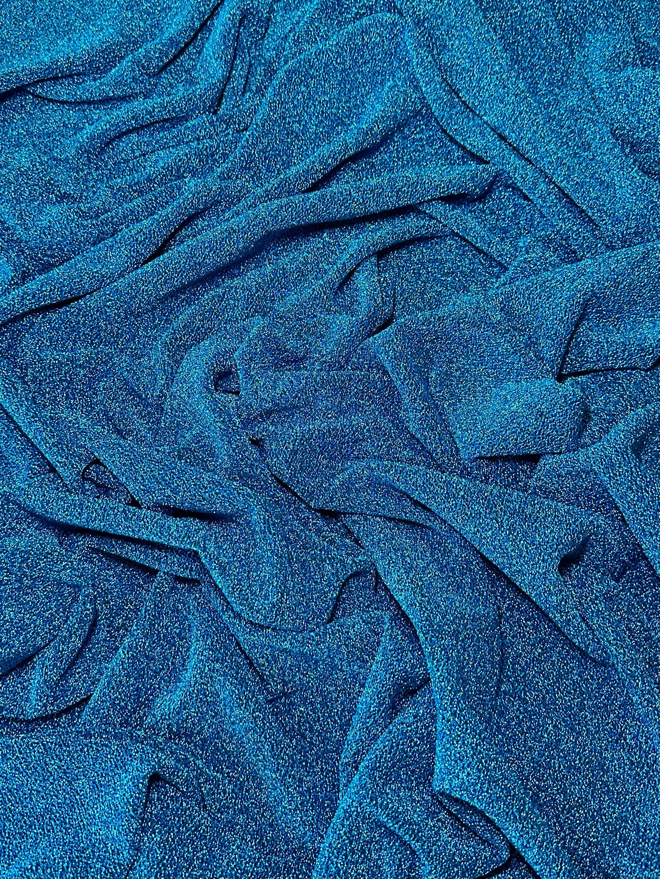 Turquoise Glitter Lurex Jersey