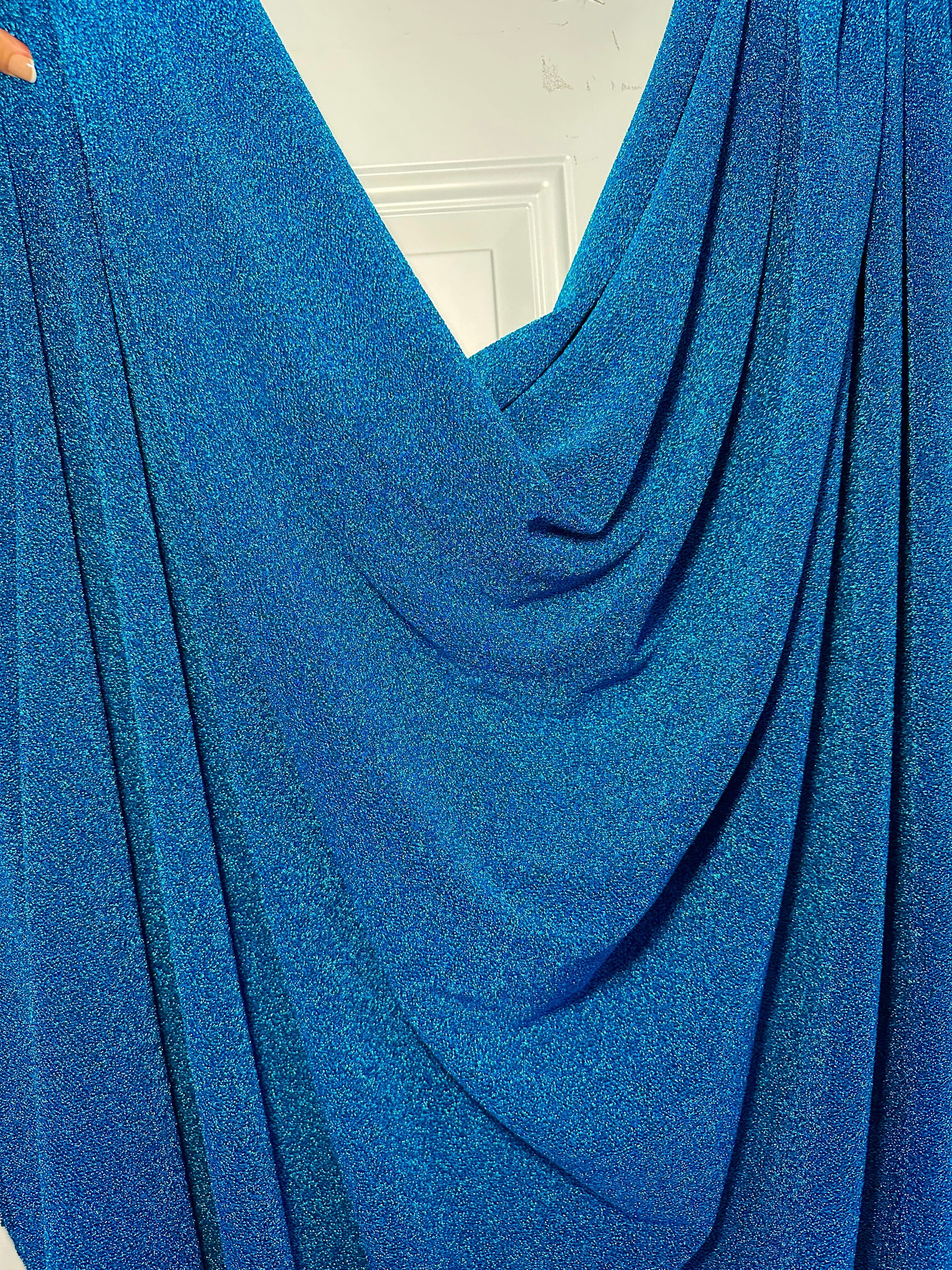 Turquoise Glitter Lurex Jersey - Image 7
