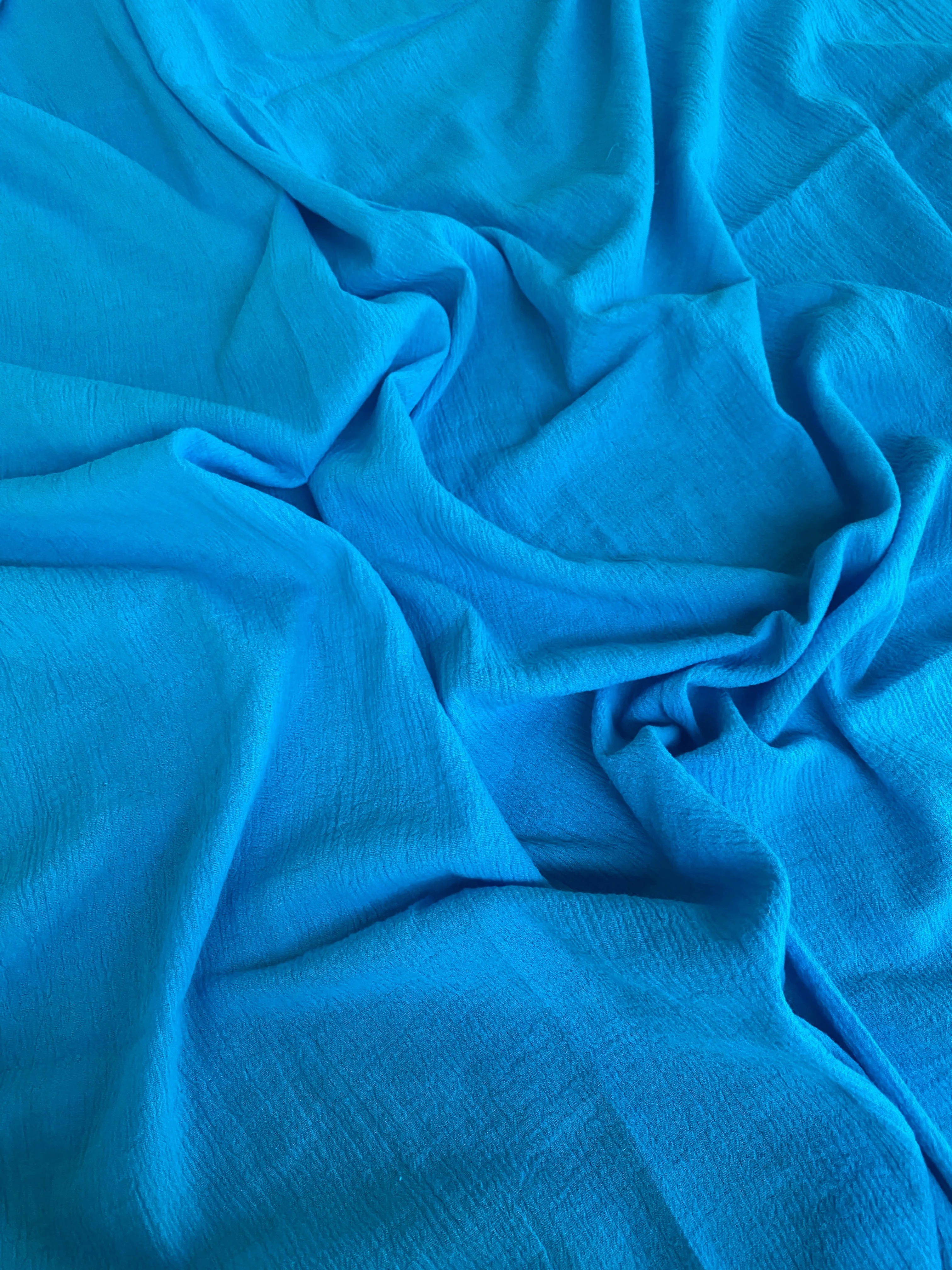 Turquoise Crinkle Gauze - Image 3