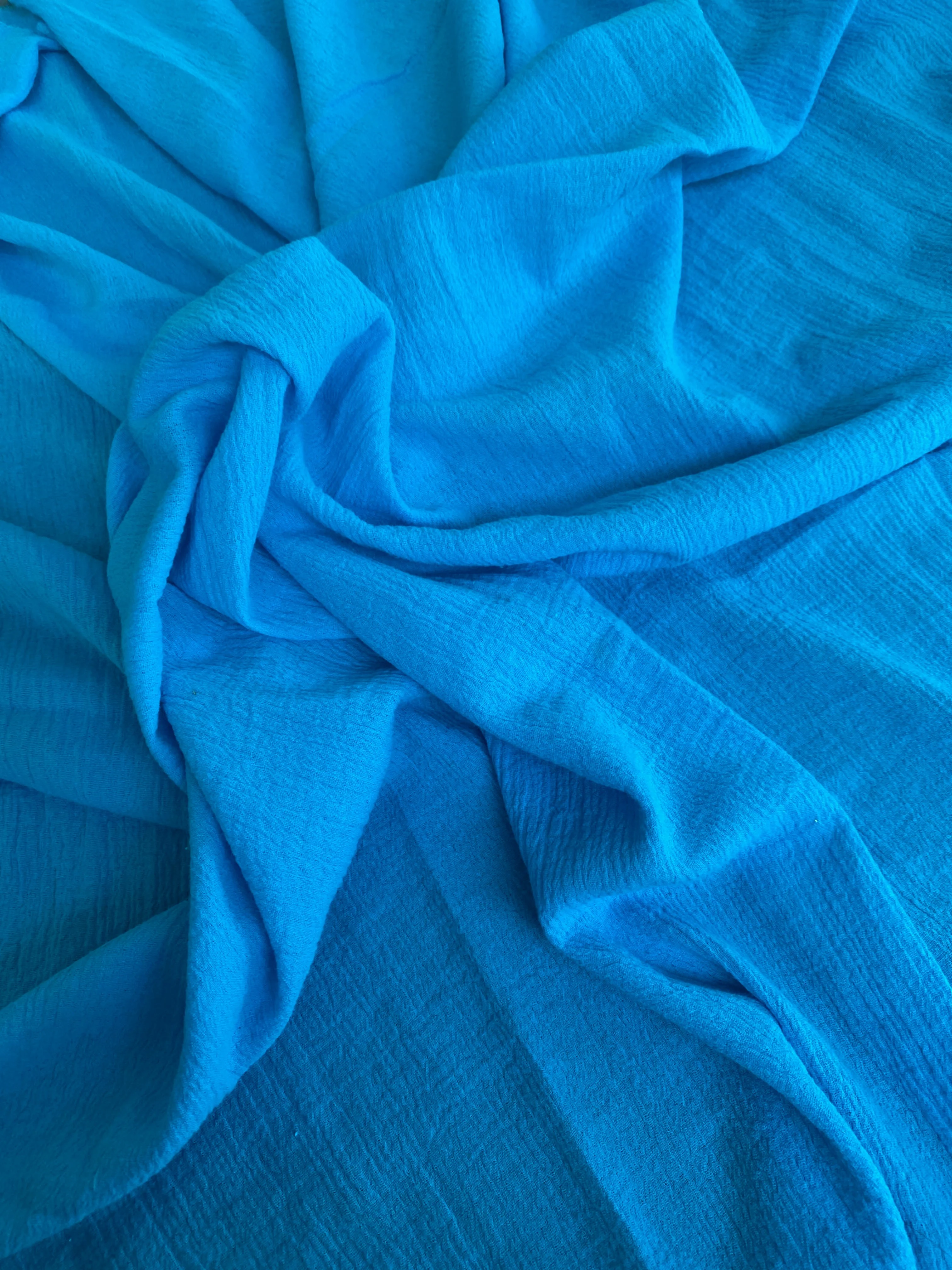 Turquoise Crinkle Gauze - Image 5