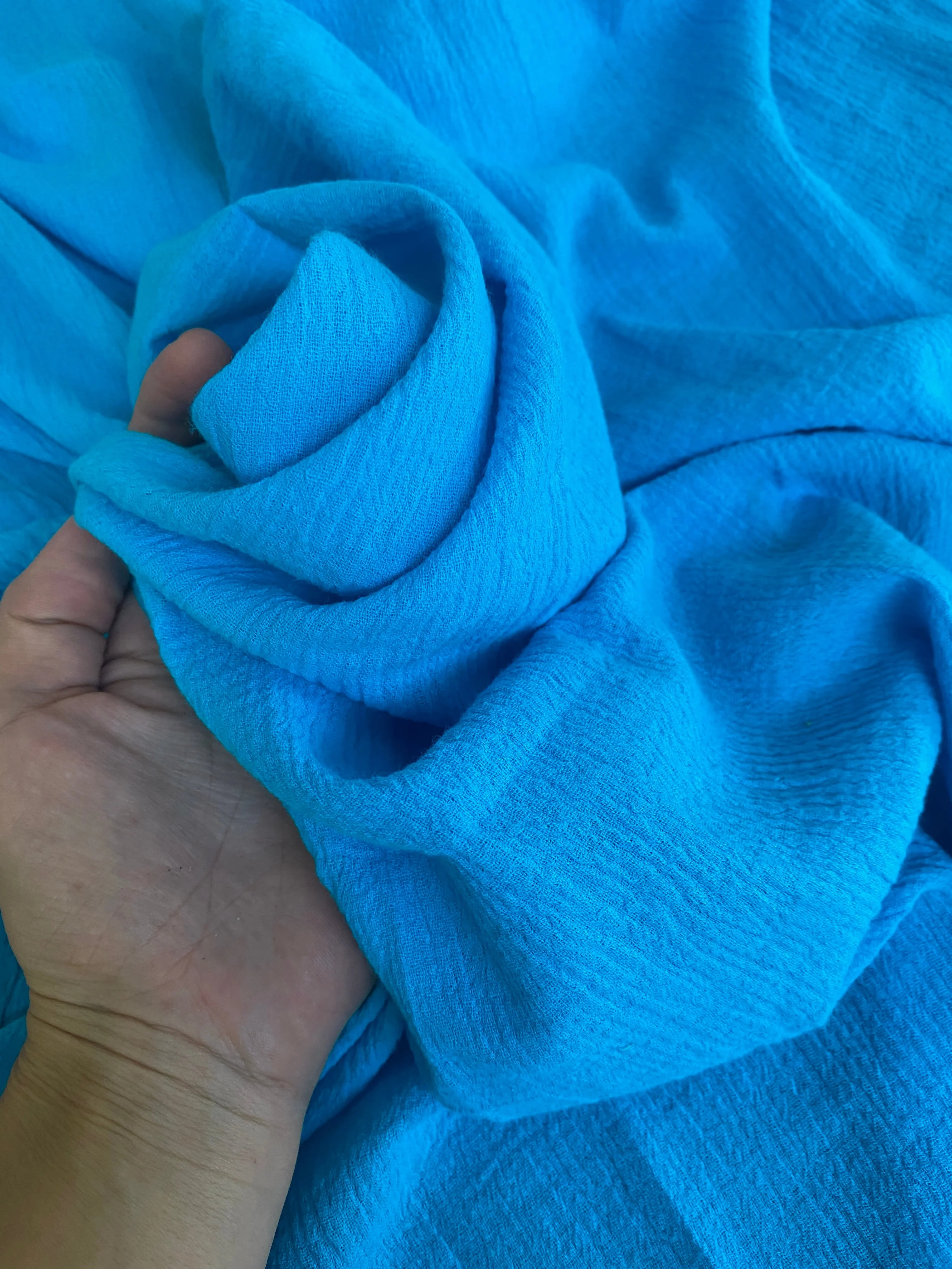 Turquoise Crinkle Gauze - Image 6