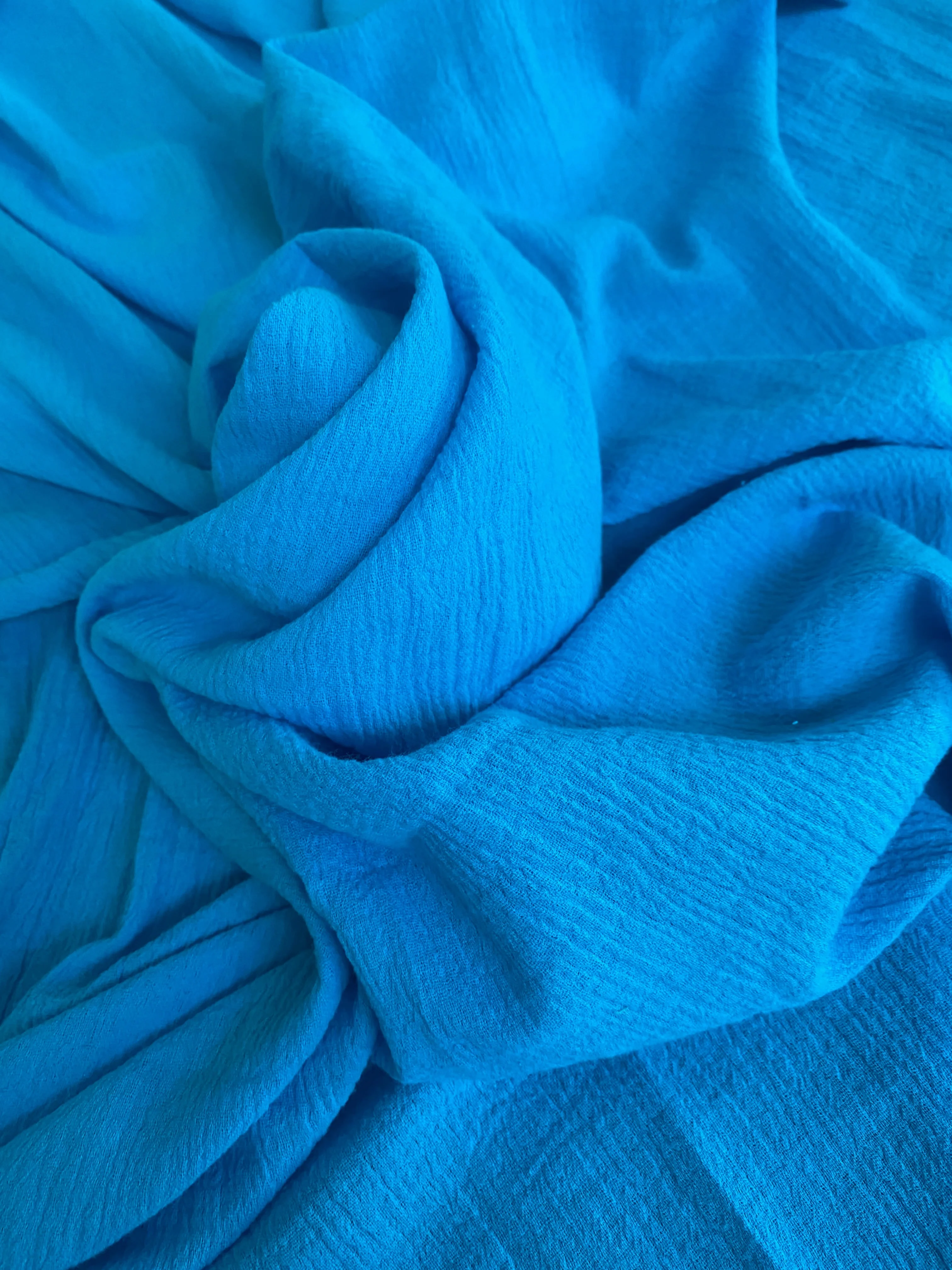 Turquoise Crinkle Gauze - Image 7