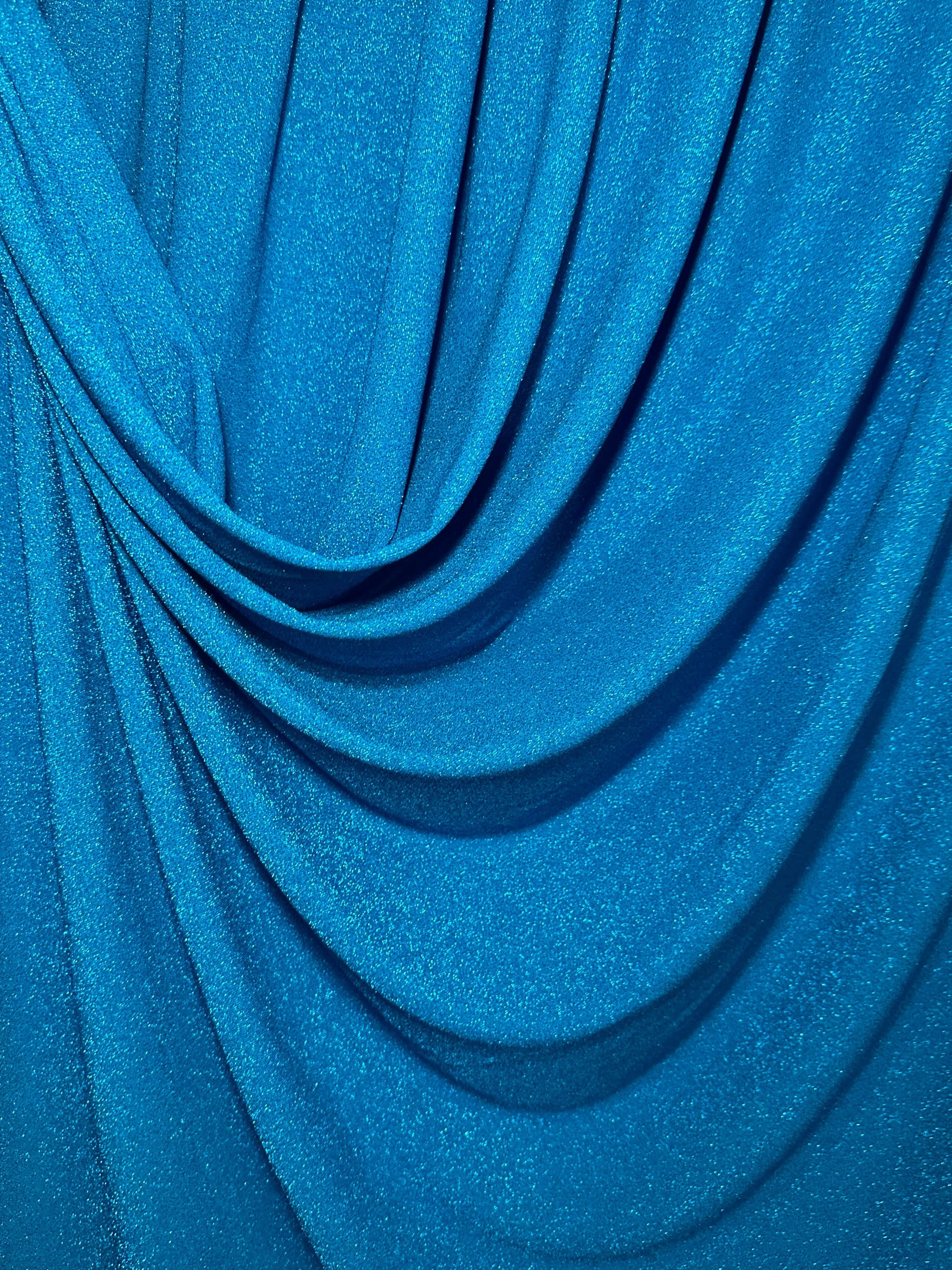 Turquoise Spandex Lurex Knit - Image 3