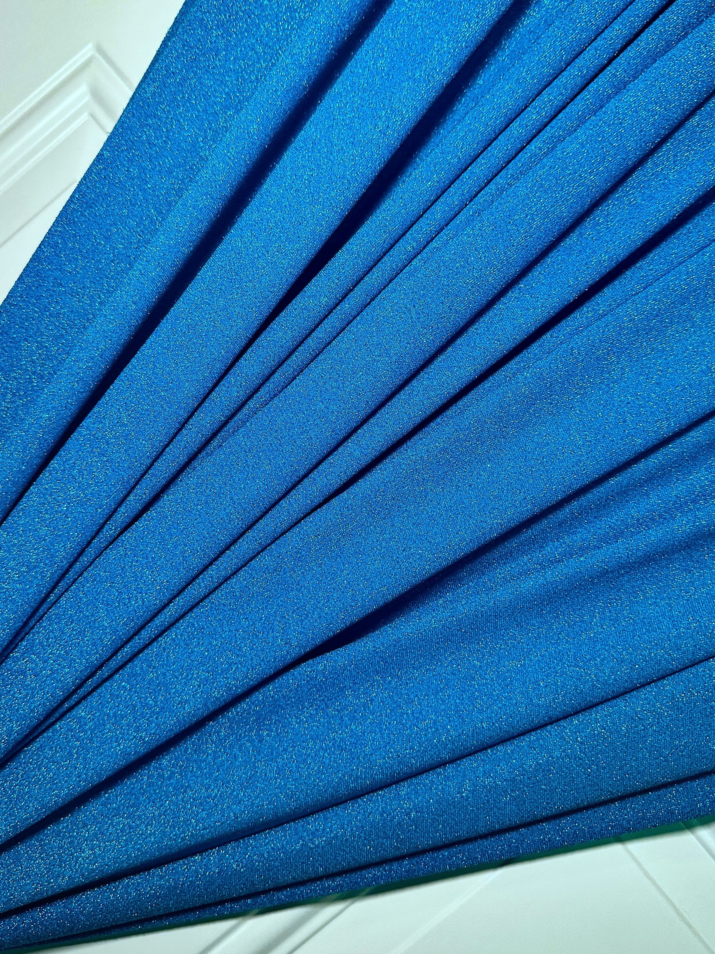 Turquoise Spandex Lurex Knit - Image 4