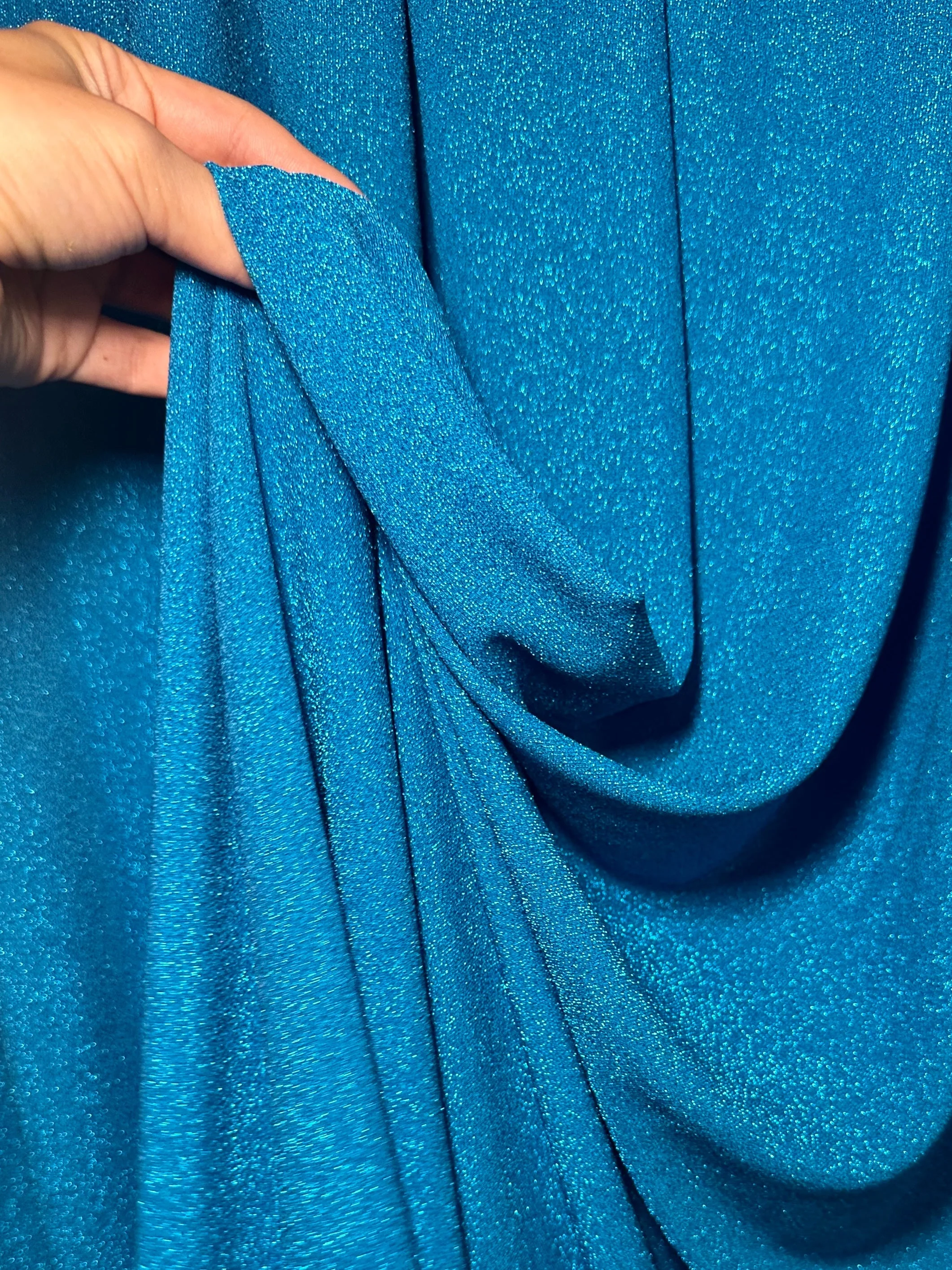 Turquoise Spandex Lurex Knit - Image 5