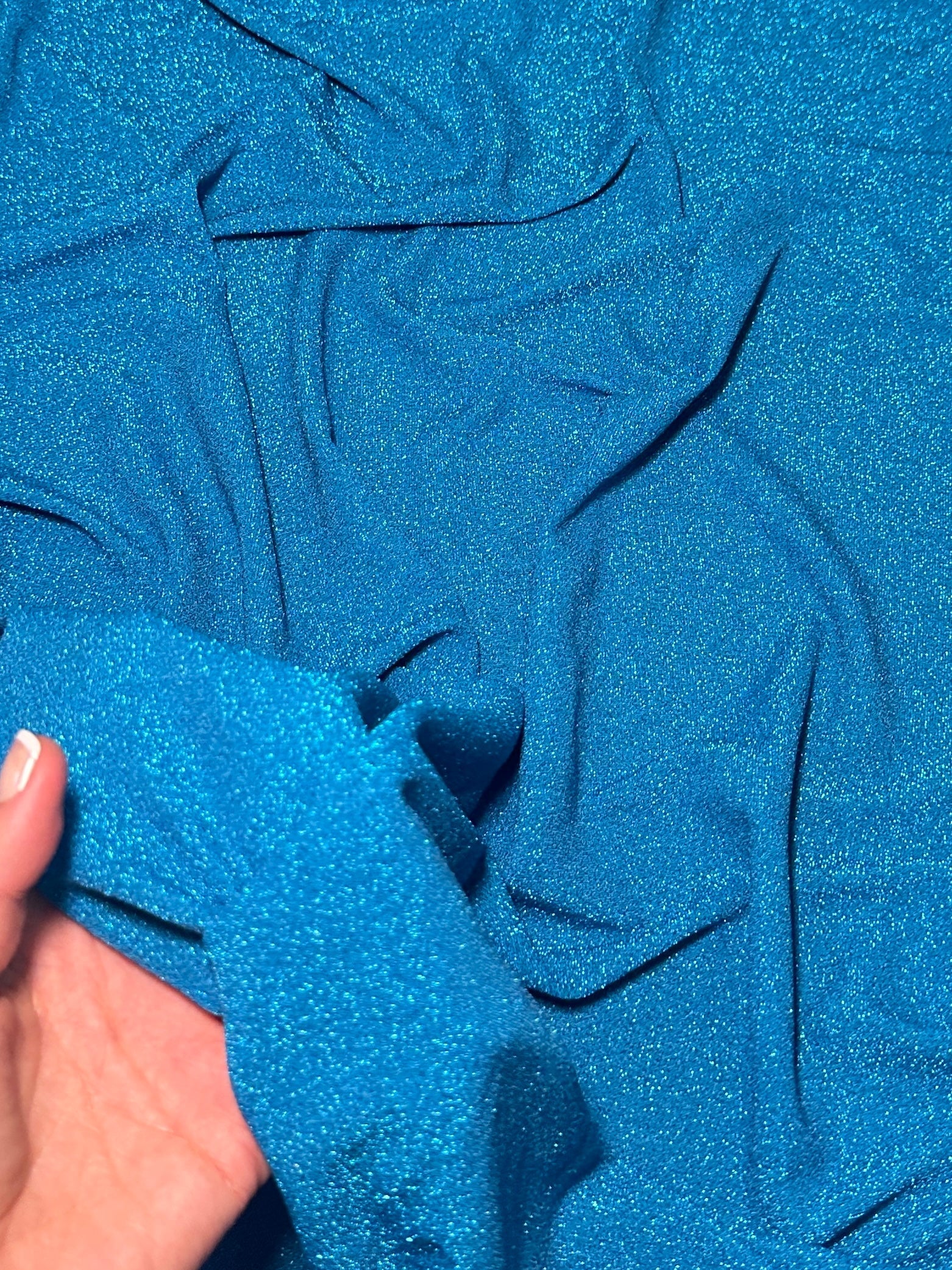 Turquoise Spandex Lurex Knit - Image 6