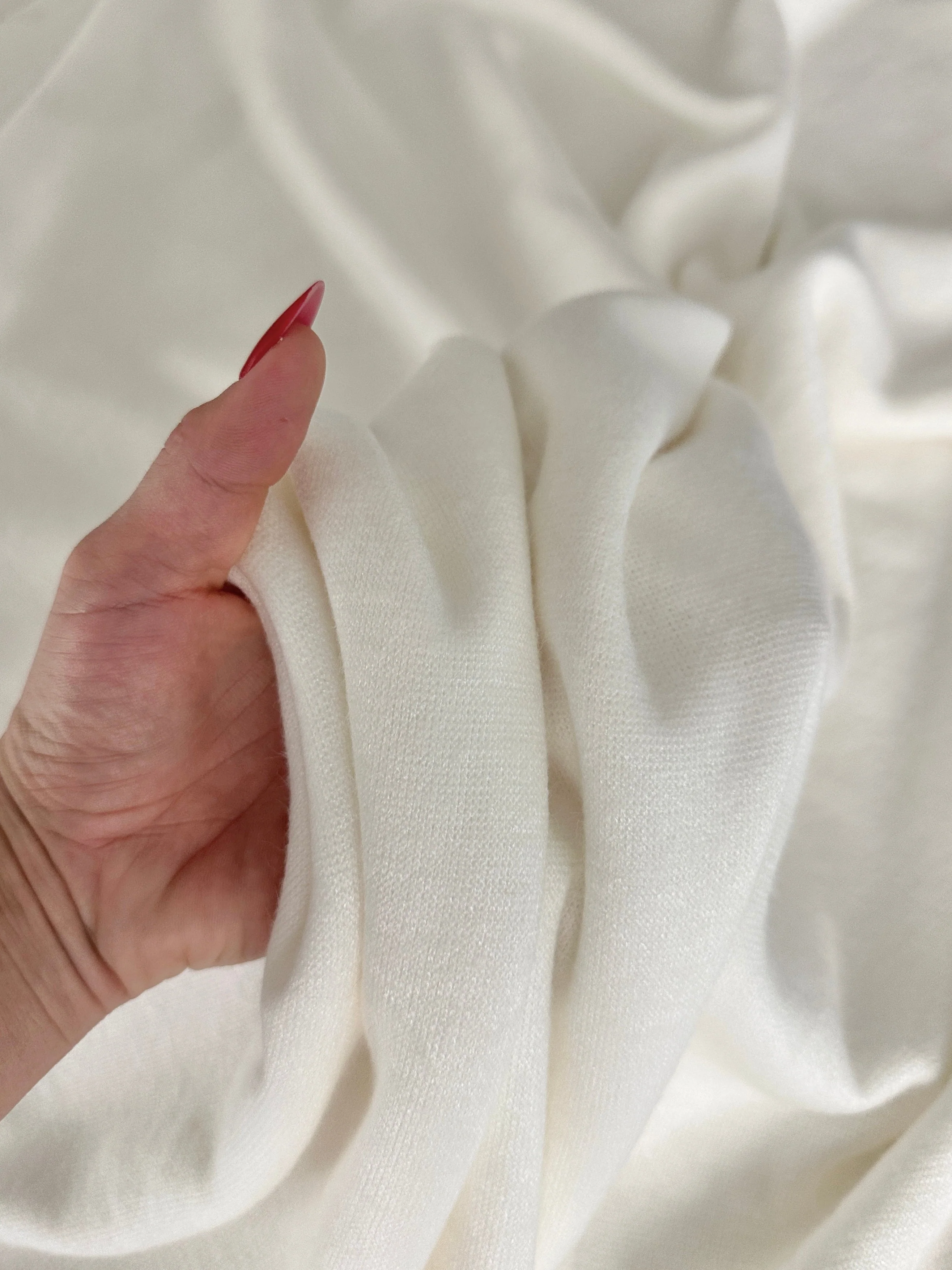 Milk White Ultra Soft Faux Cashmere - Image 2