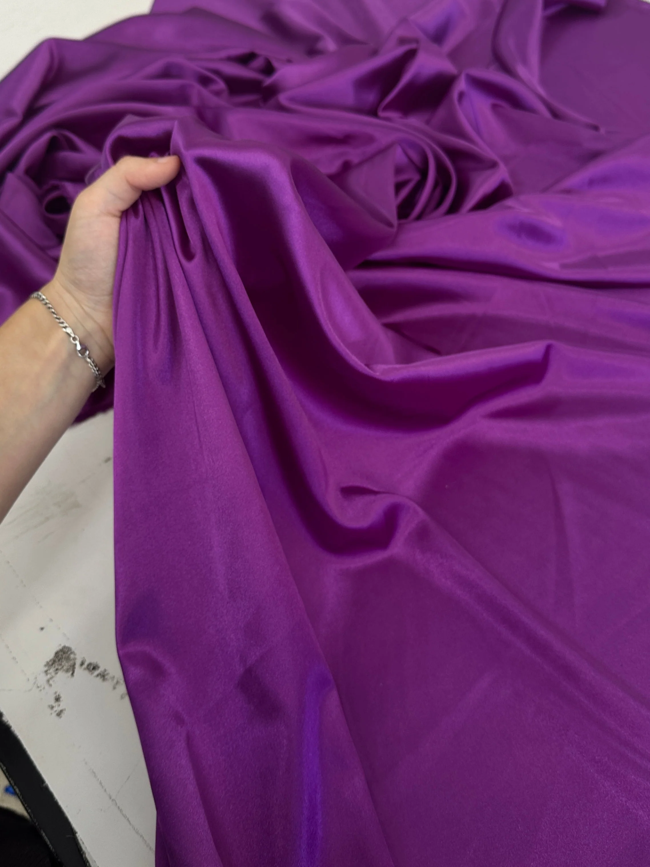 Violet Luxury Silky Stretch Satin - Image 3