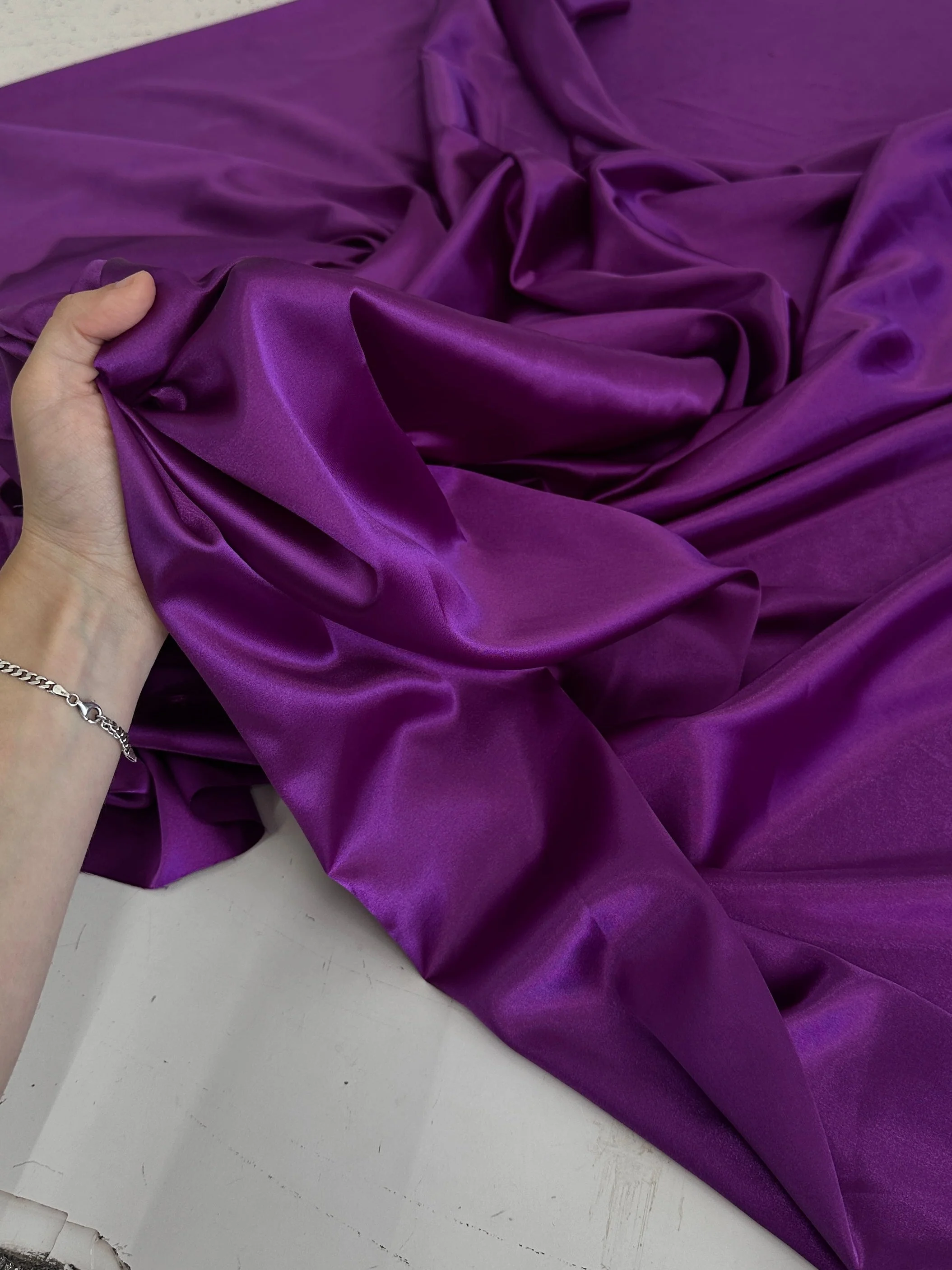 Violet Luxury Silky Stretch Satin - Image 7