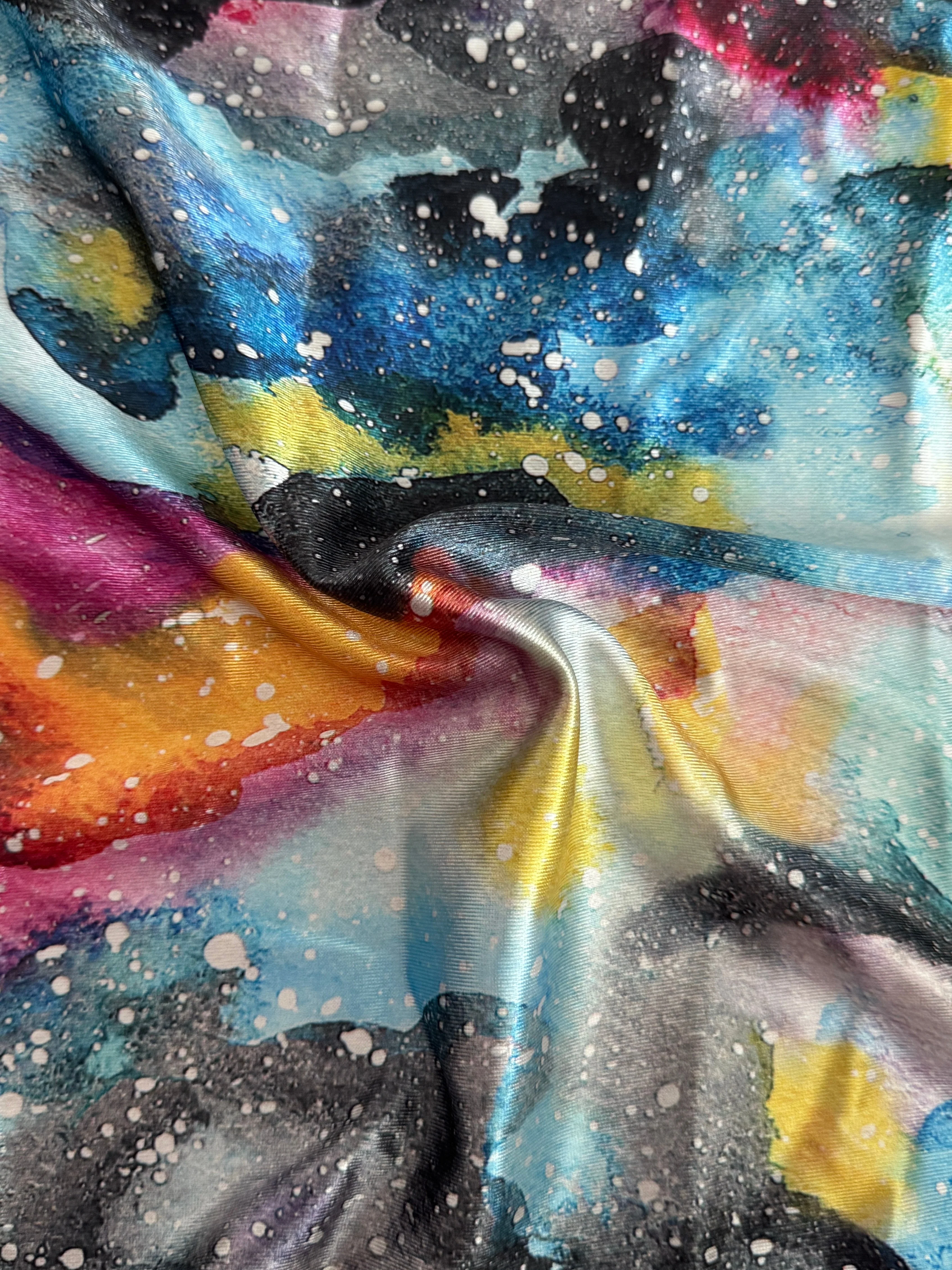 Watercolor Galaxy Splash Nylon Spandex - Image 4
