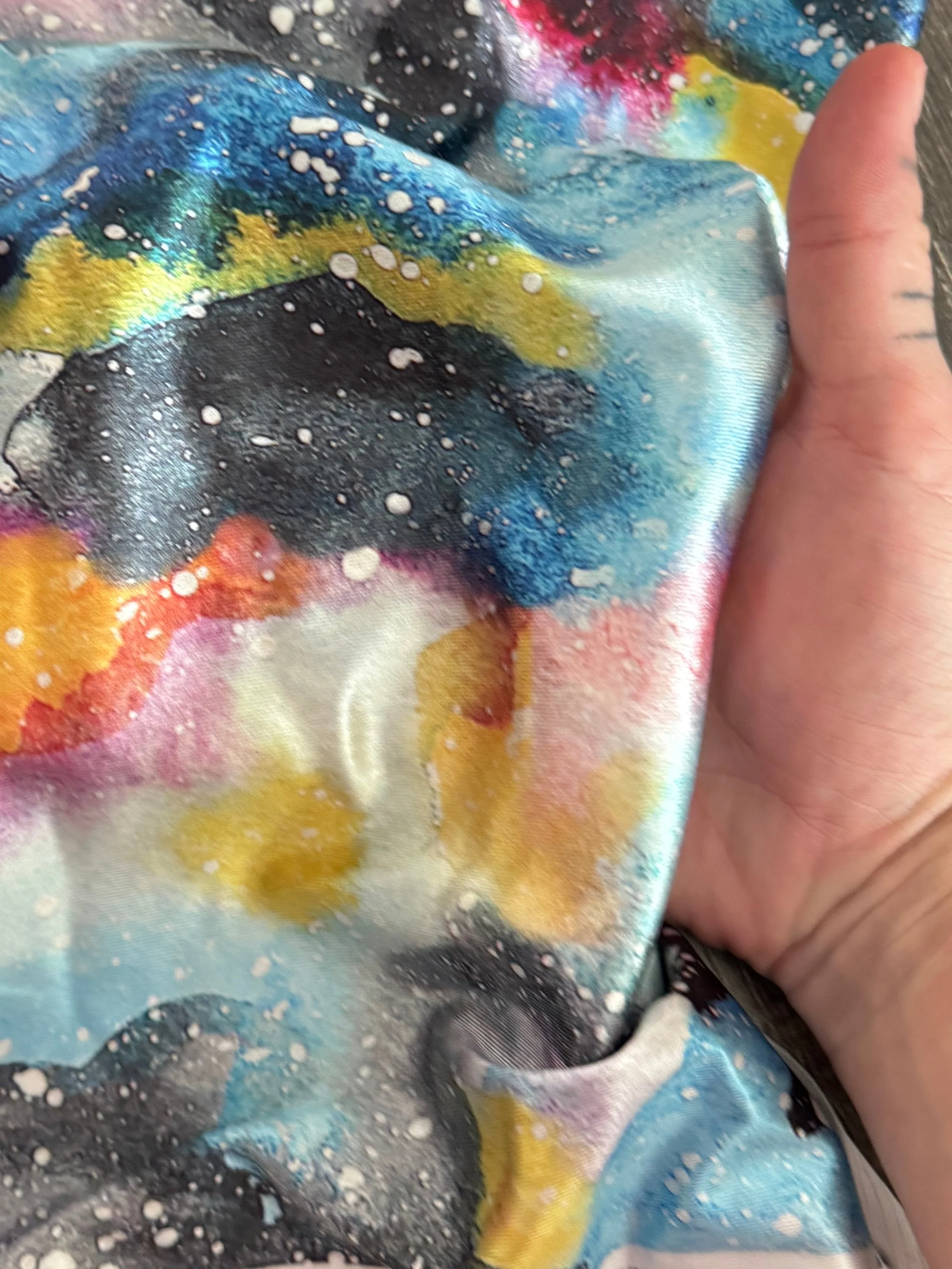 Watercolor Galaxy Splash Nylon Spandex - Image 7