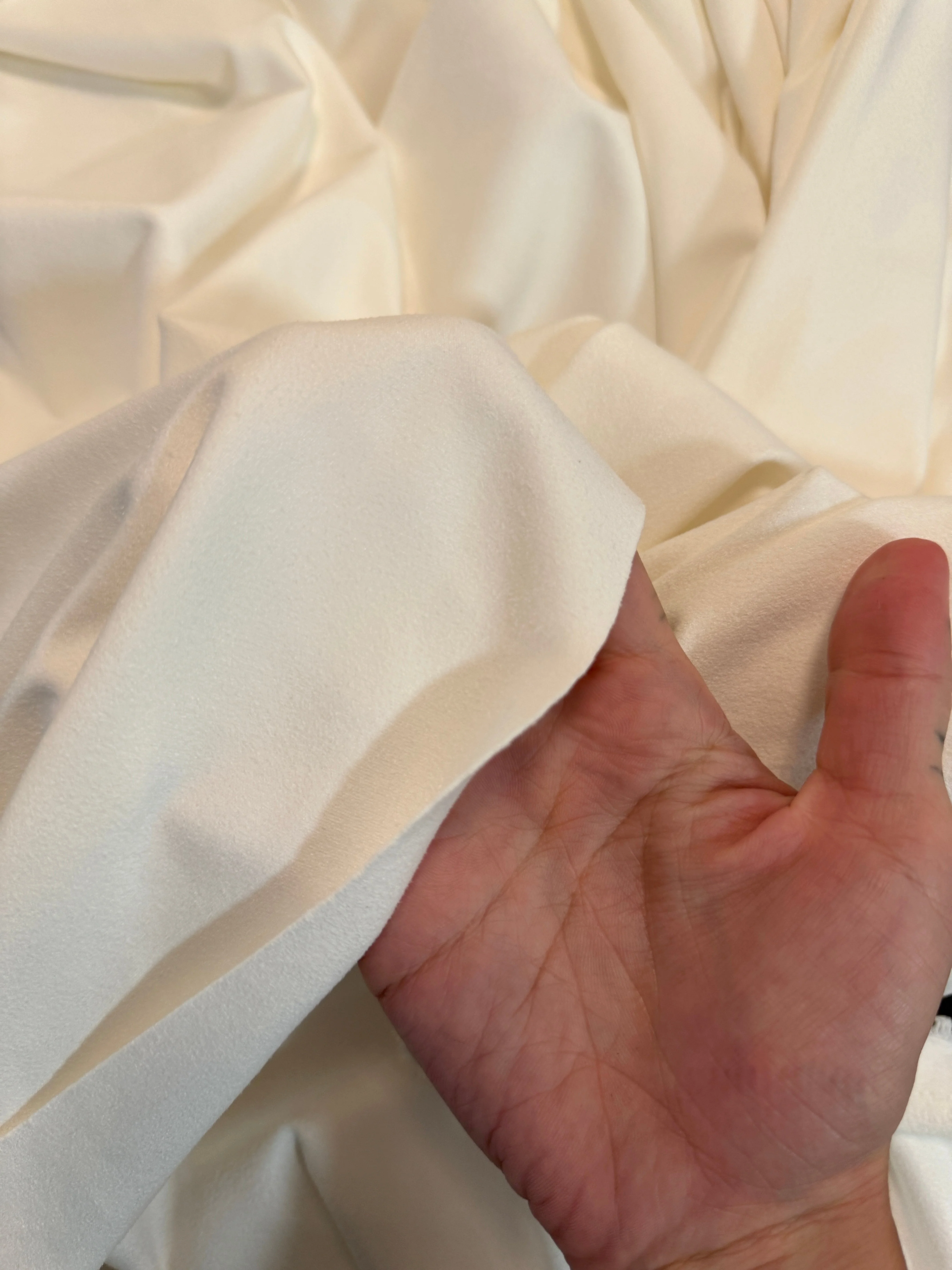 Ivory 4 Way Stretch Buttery Soft Techno Suede - Image 4