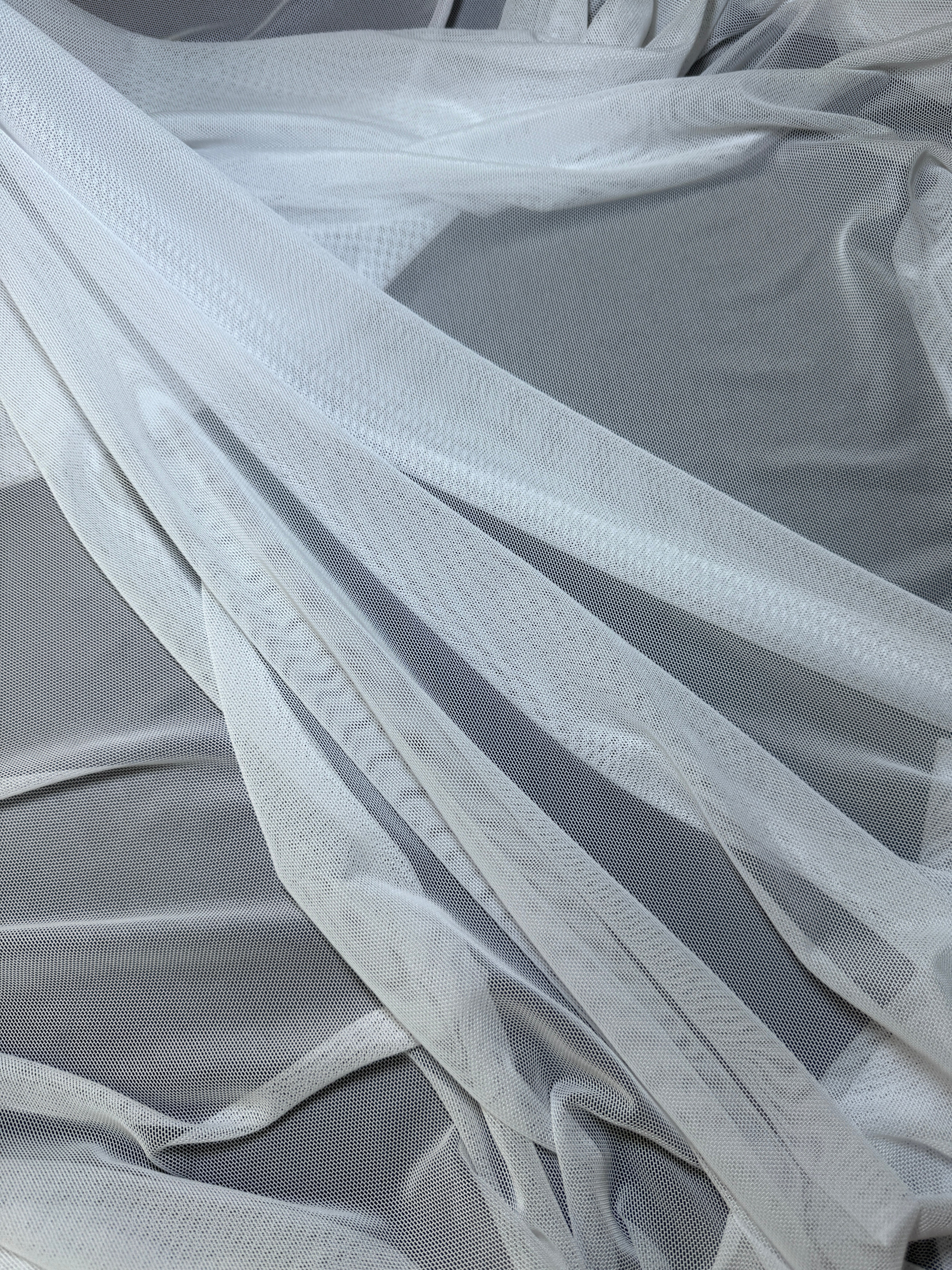 White 4 Way Stretch Power Mesh - Image 10