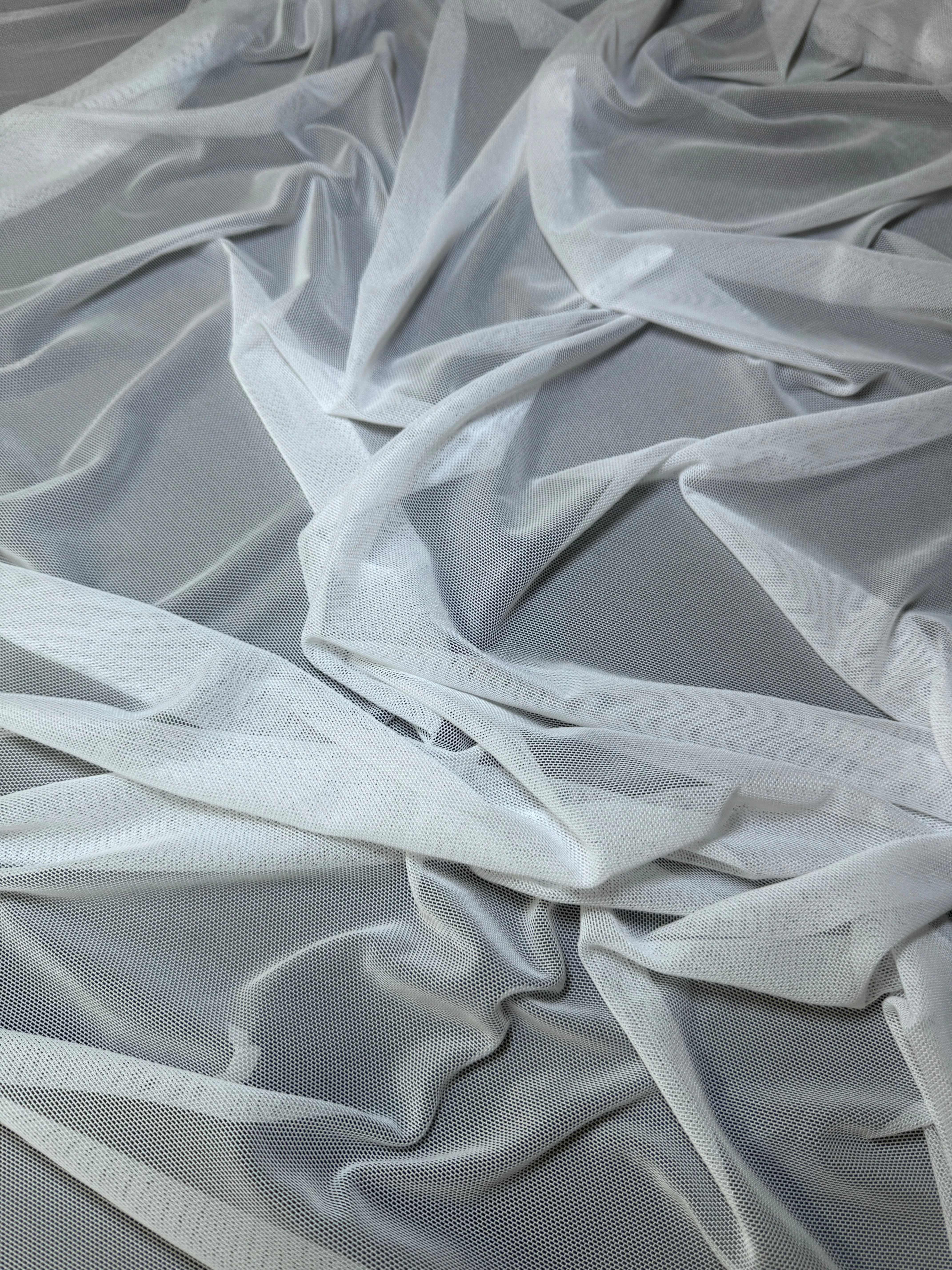White 4 Way Stretch Power Mesh - Image 3