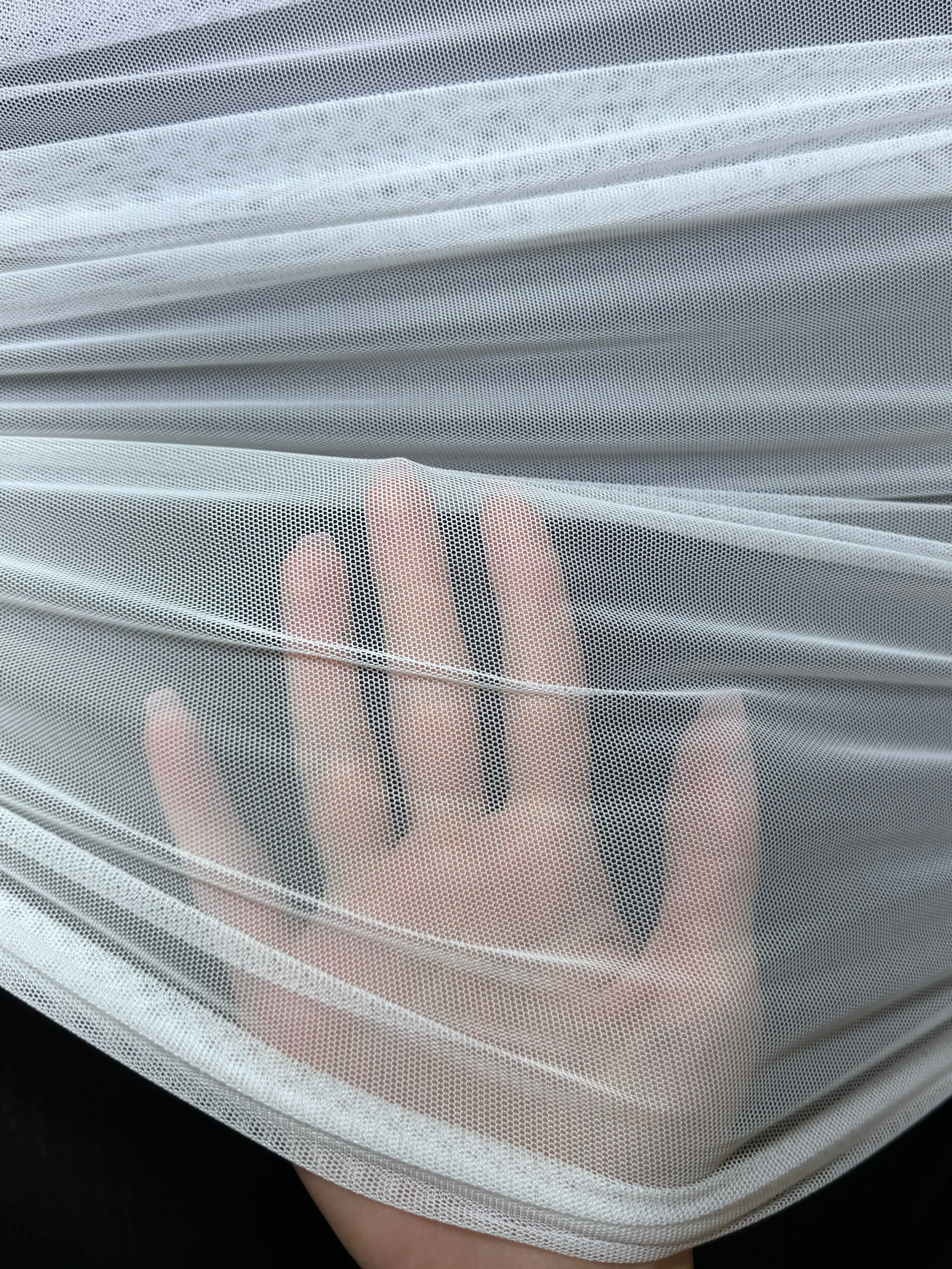 White 4 Way Stretch Power Mesh - Image 4