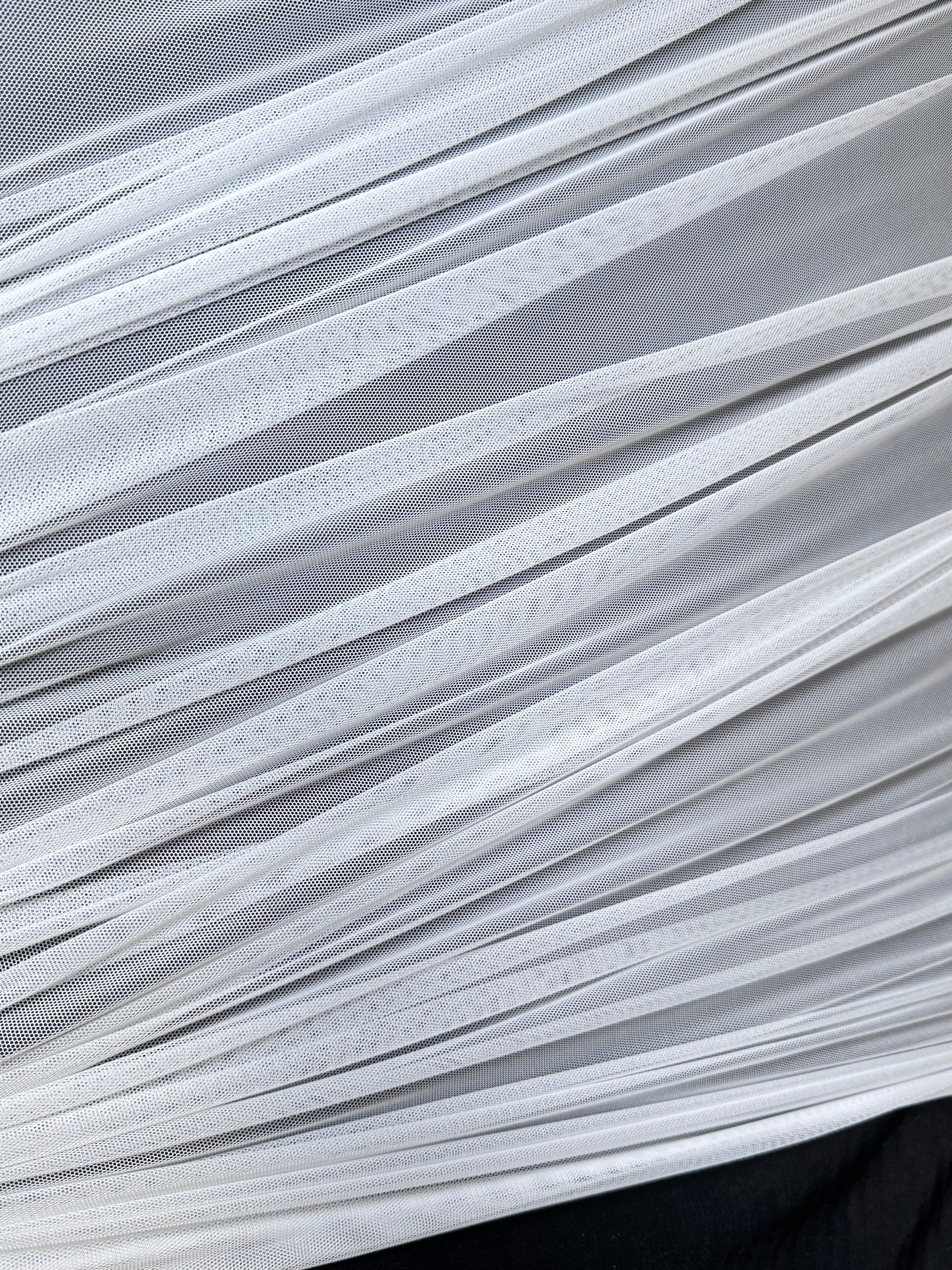 White 4 Way Stretch Power Mesh - Image 5