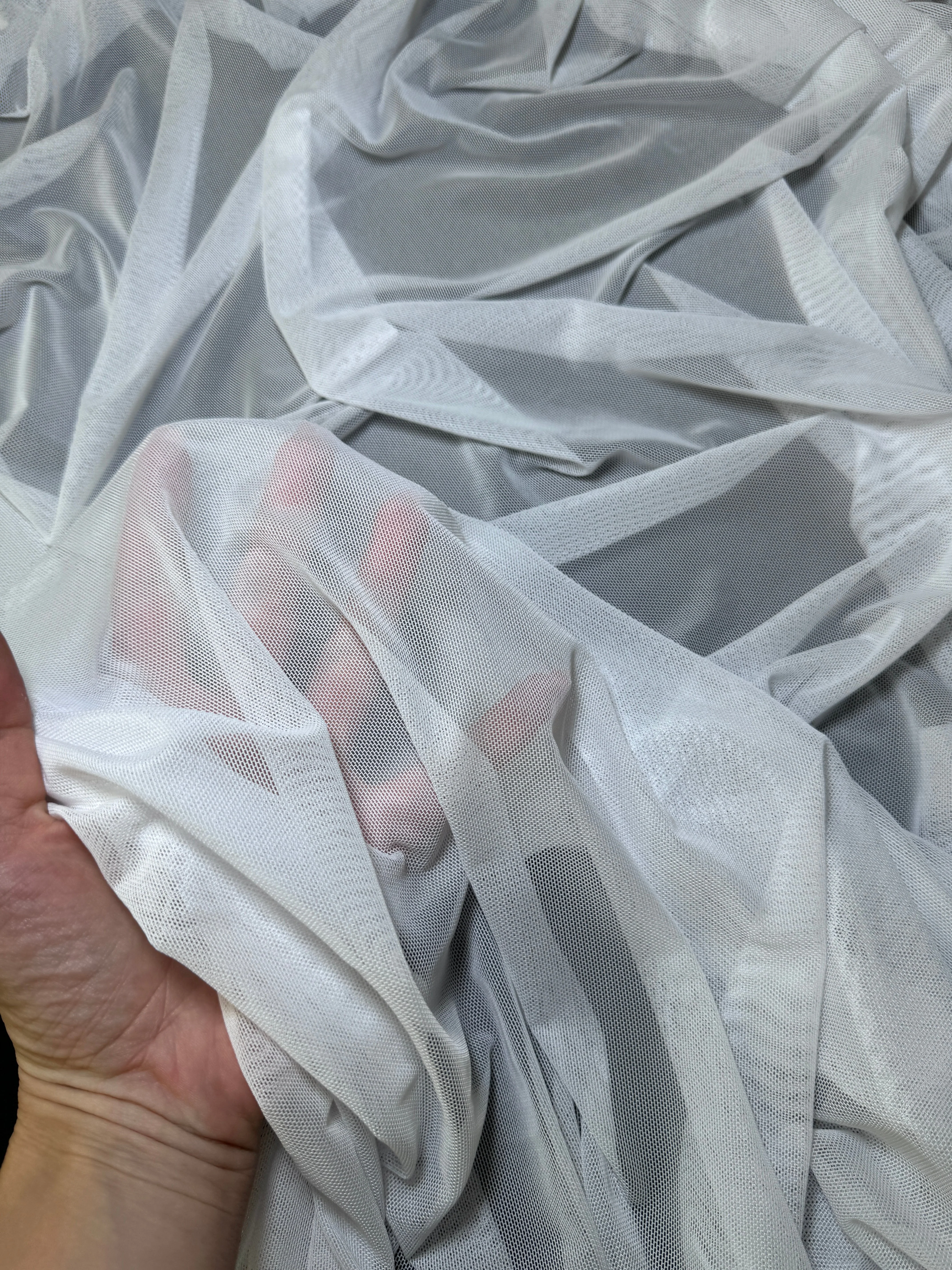 White 4 Way Stretch Power Mesh - Image 6