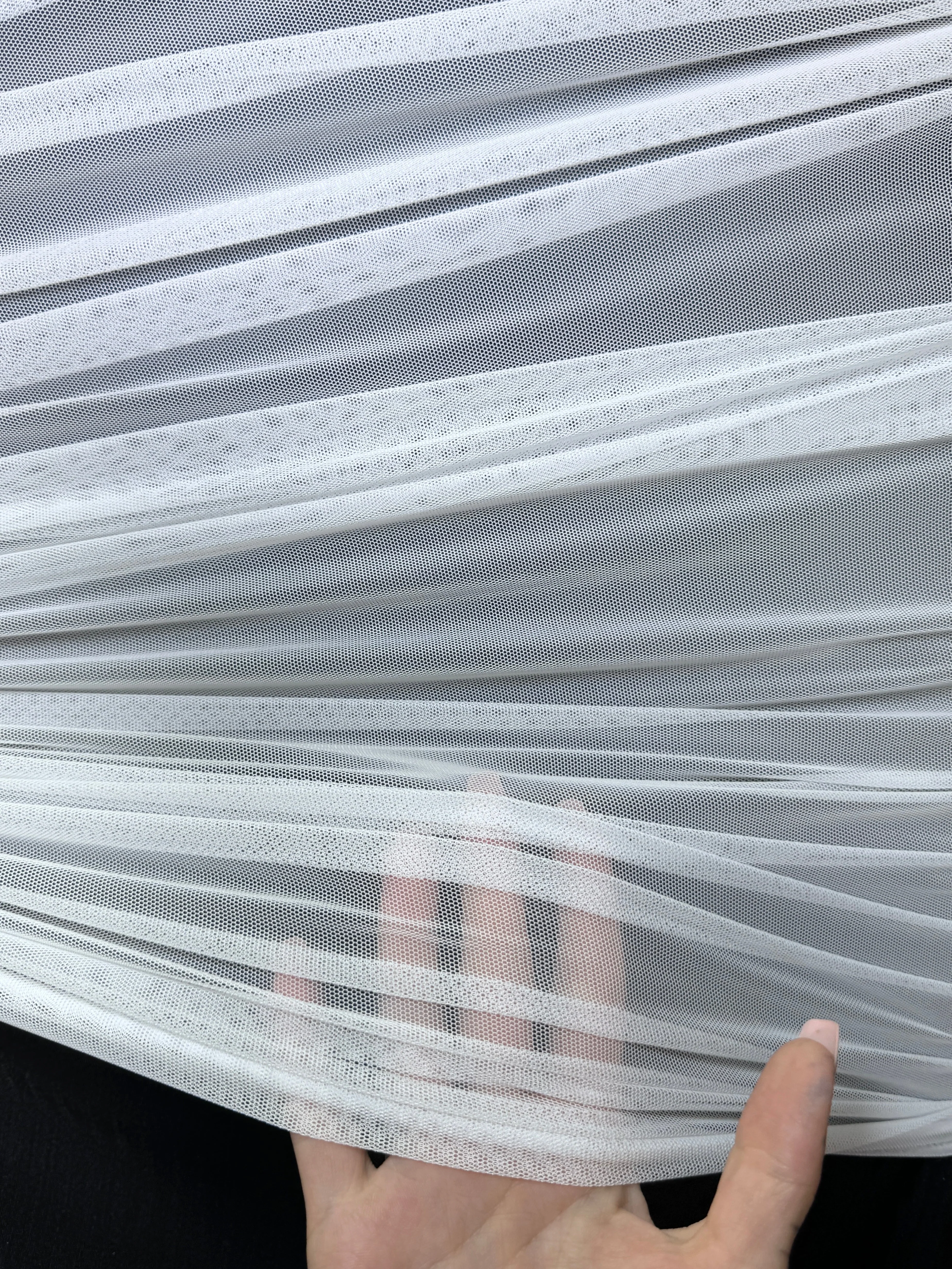 White 4 Way Stretch Power Mesh - Image 8
