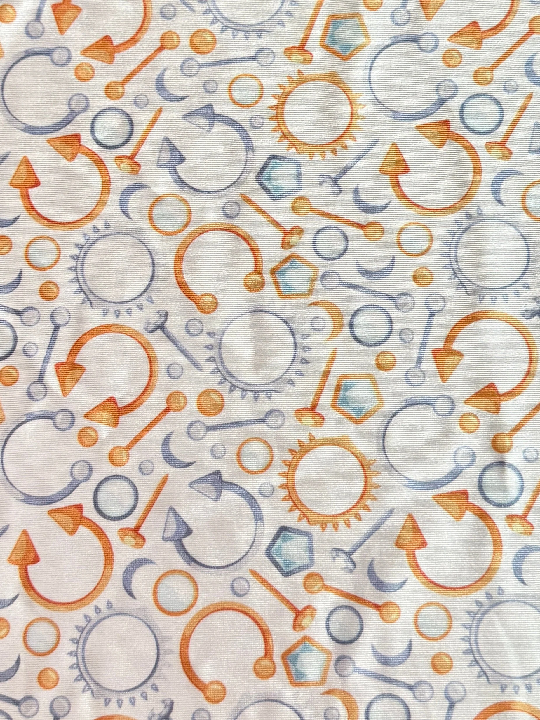 White Abstract Piercing Nylon Spandex