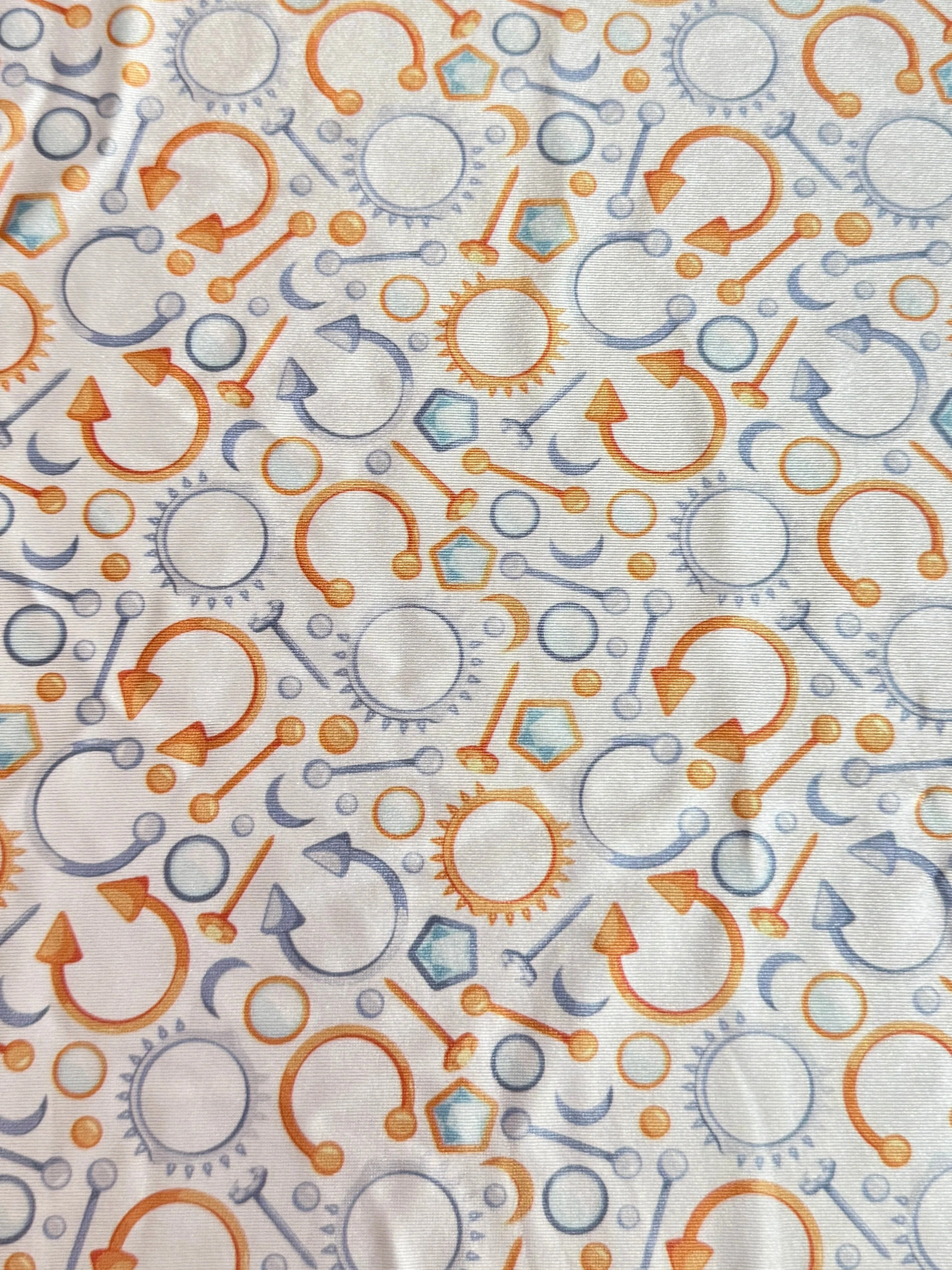 White Abstract Piercing Nylon Spandex - Image 2
