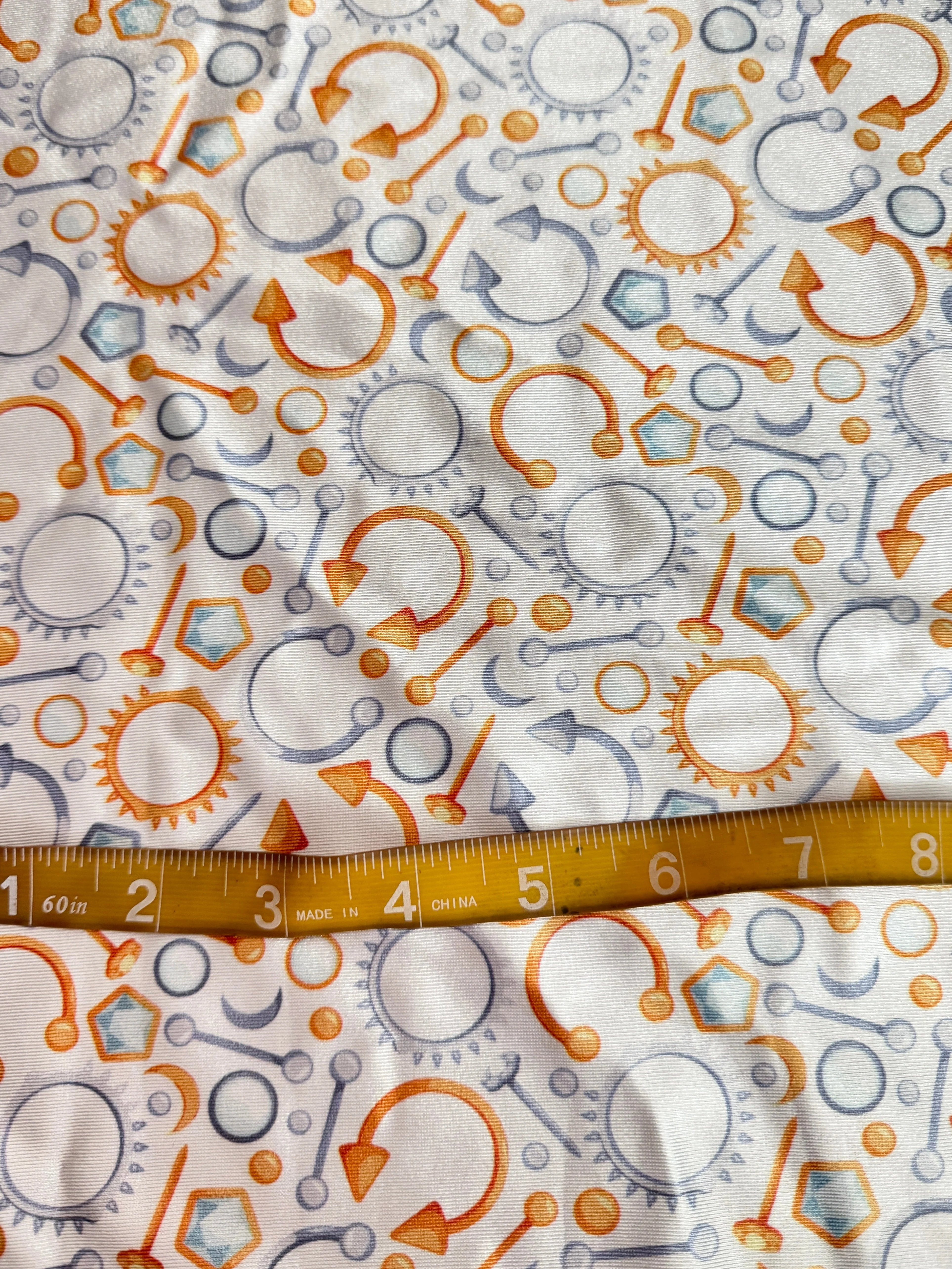 White Abstract Piercing Nylon Spandex - Image 5