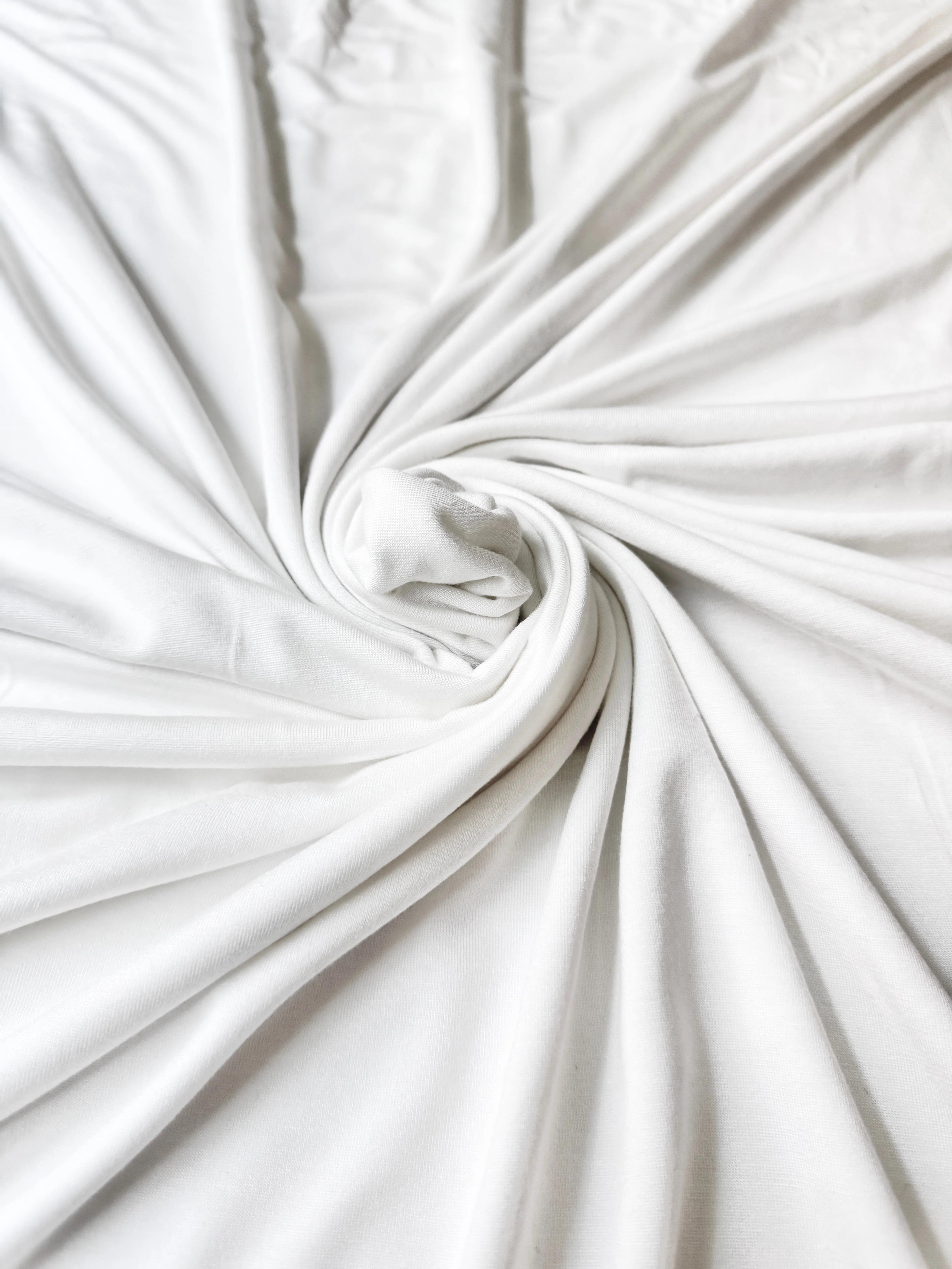 White Cotton Jersey Knit - Image 2
