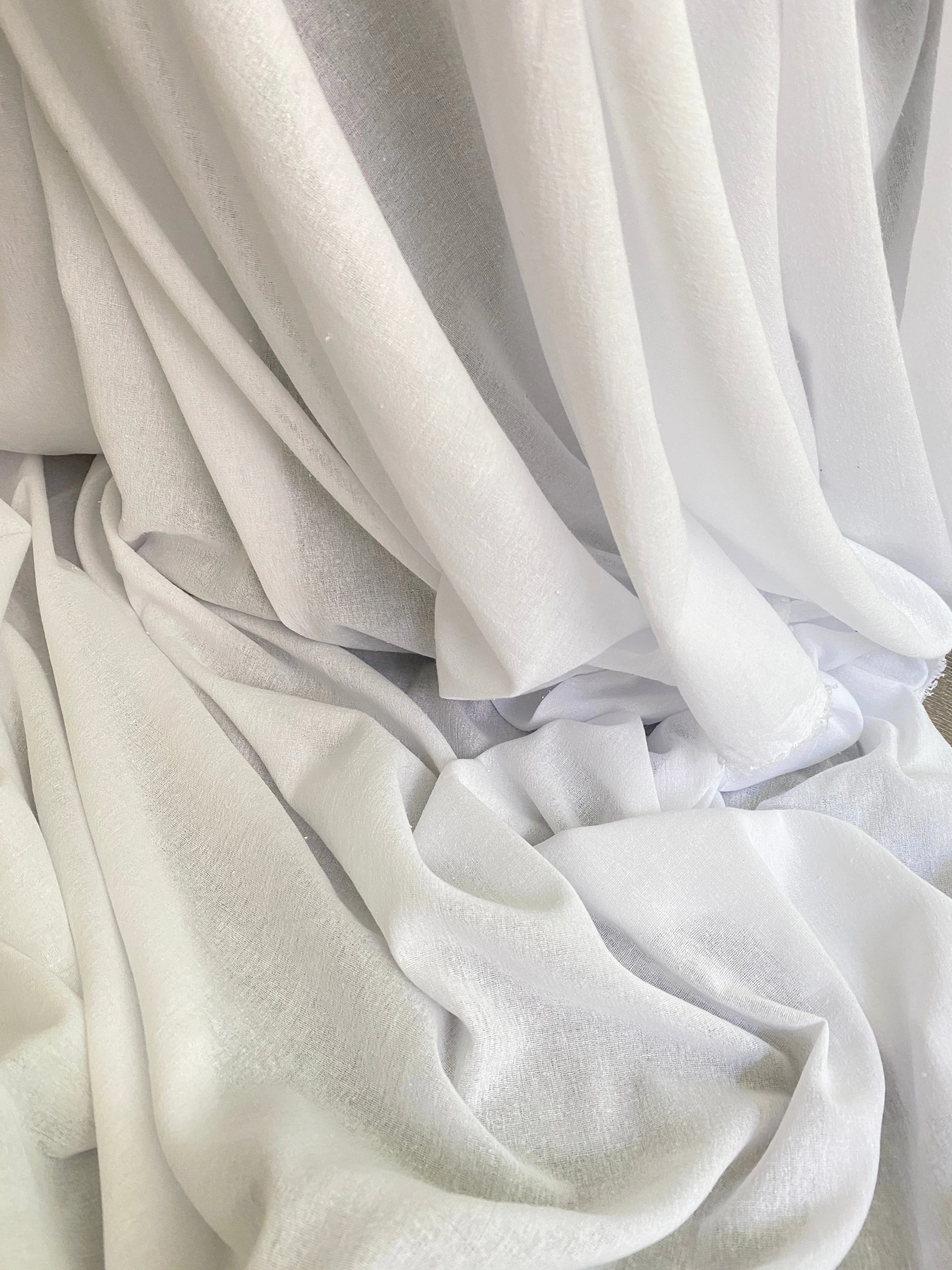 White Crinkle Cotton Gauze - Image 5