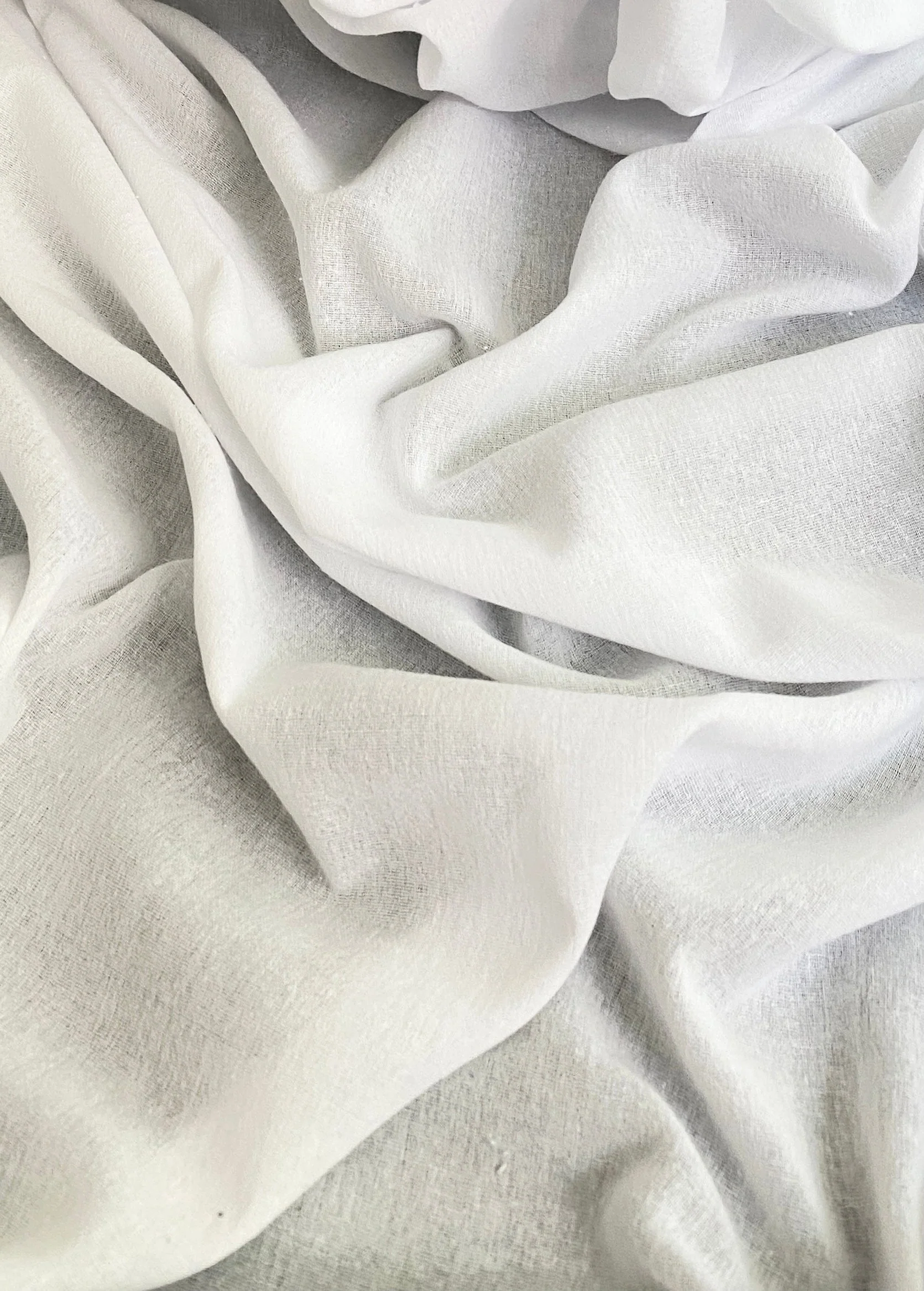 White Crinkle Cotton Gauze - Image 6