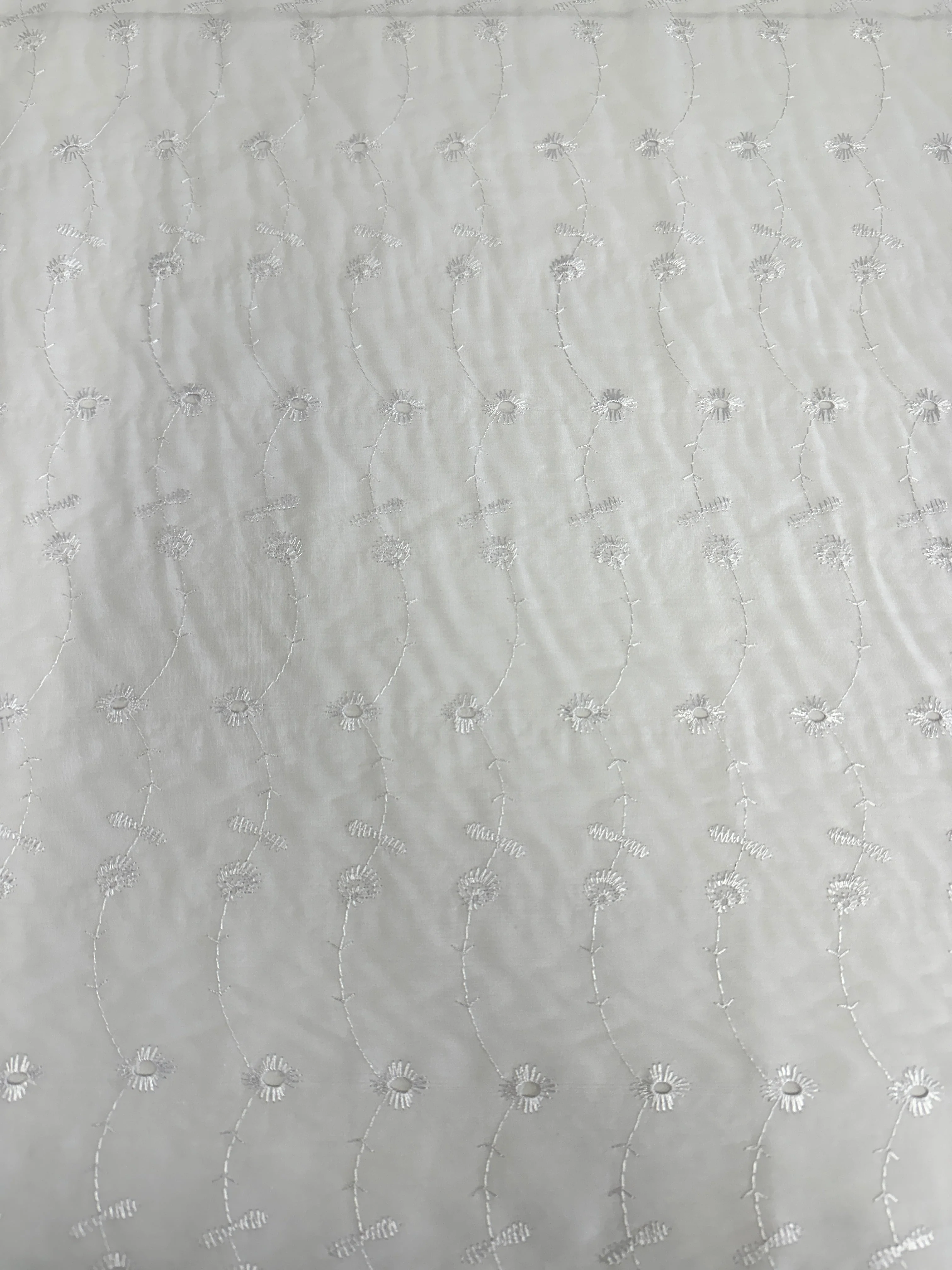 White Dainty Cotton Embroidered Eyelet - Image 4