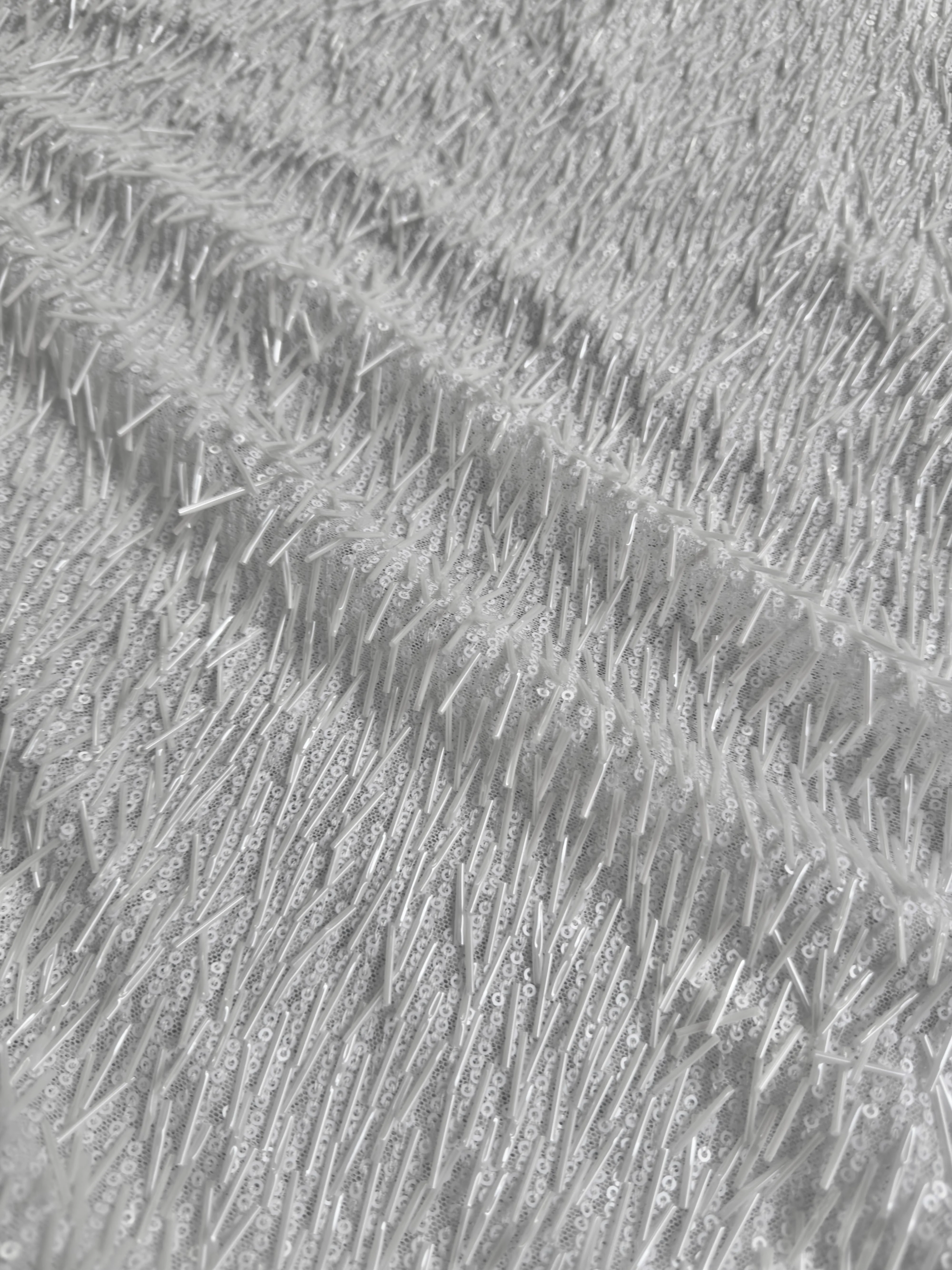 White Fringe Sequin on Mesh - Image 6