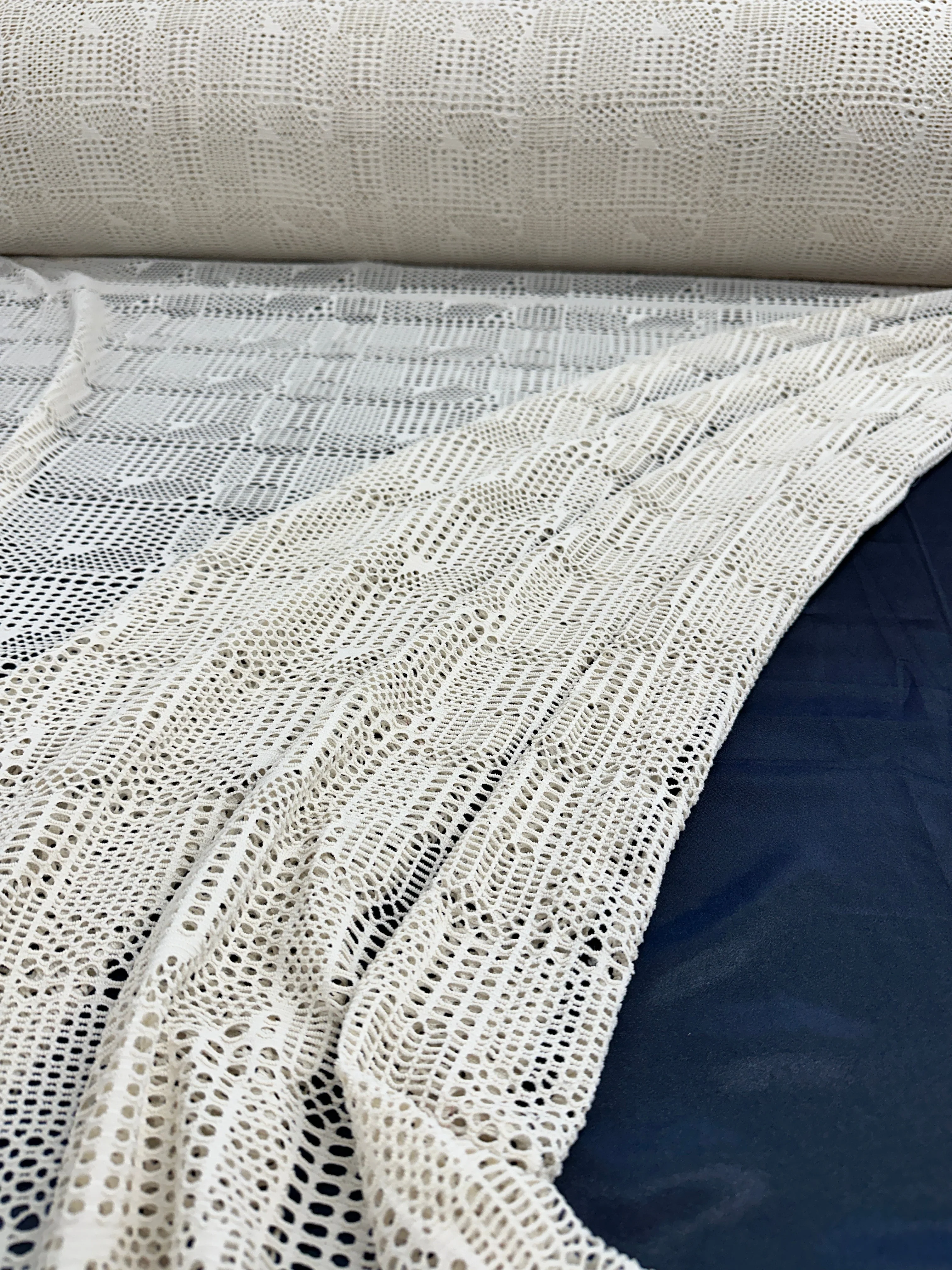 Beige Geometric Hollow Out Knit - Image 3