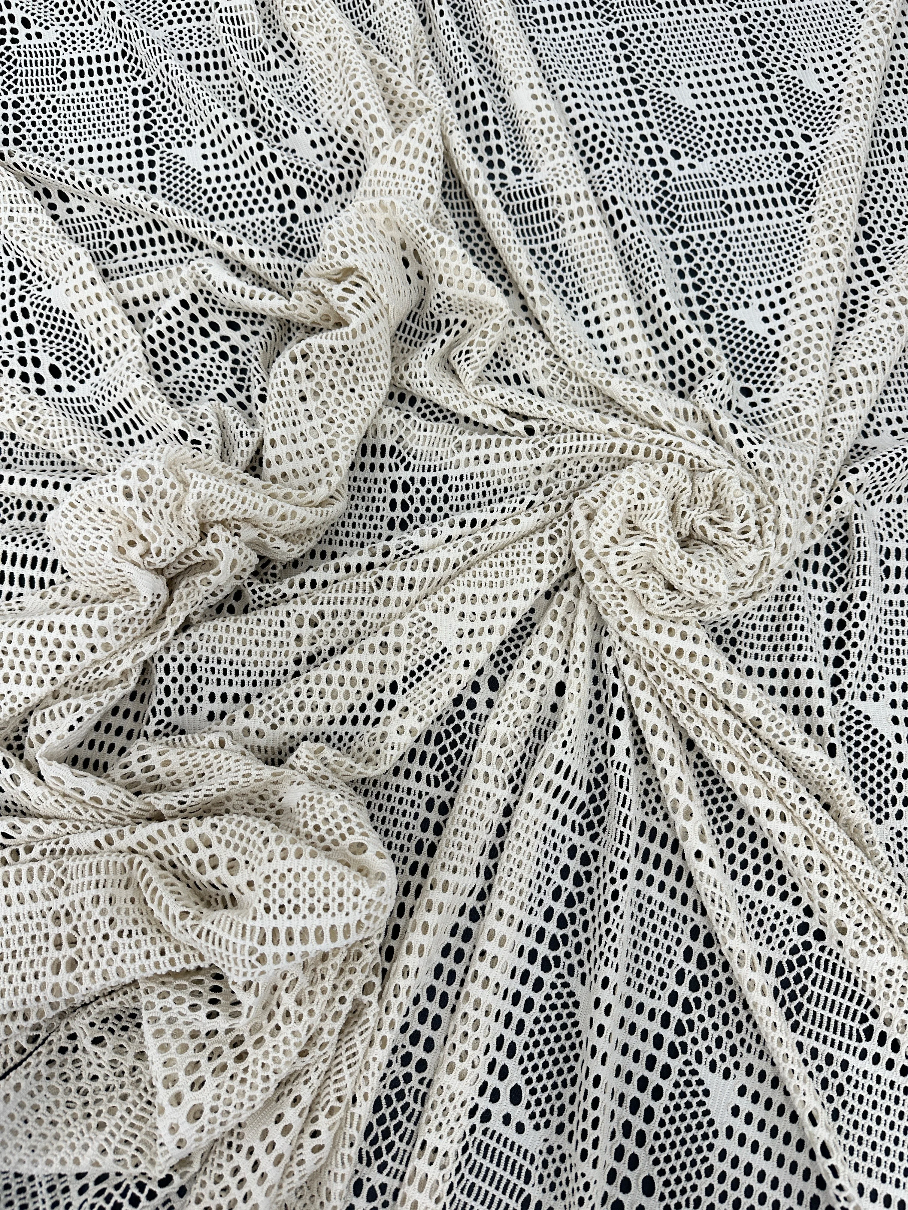 Beige Geometric Hollow Out Knit - Image 7