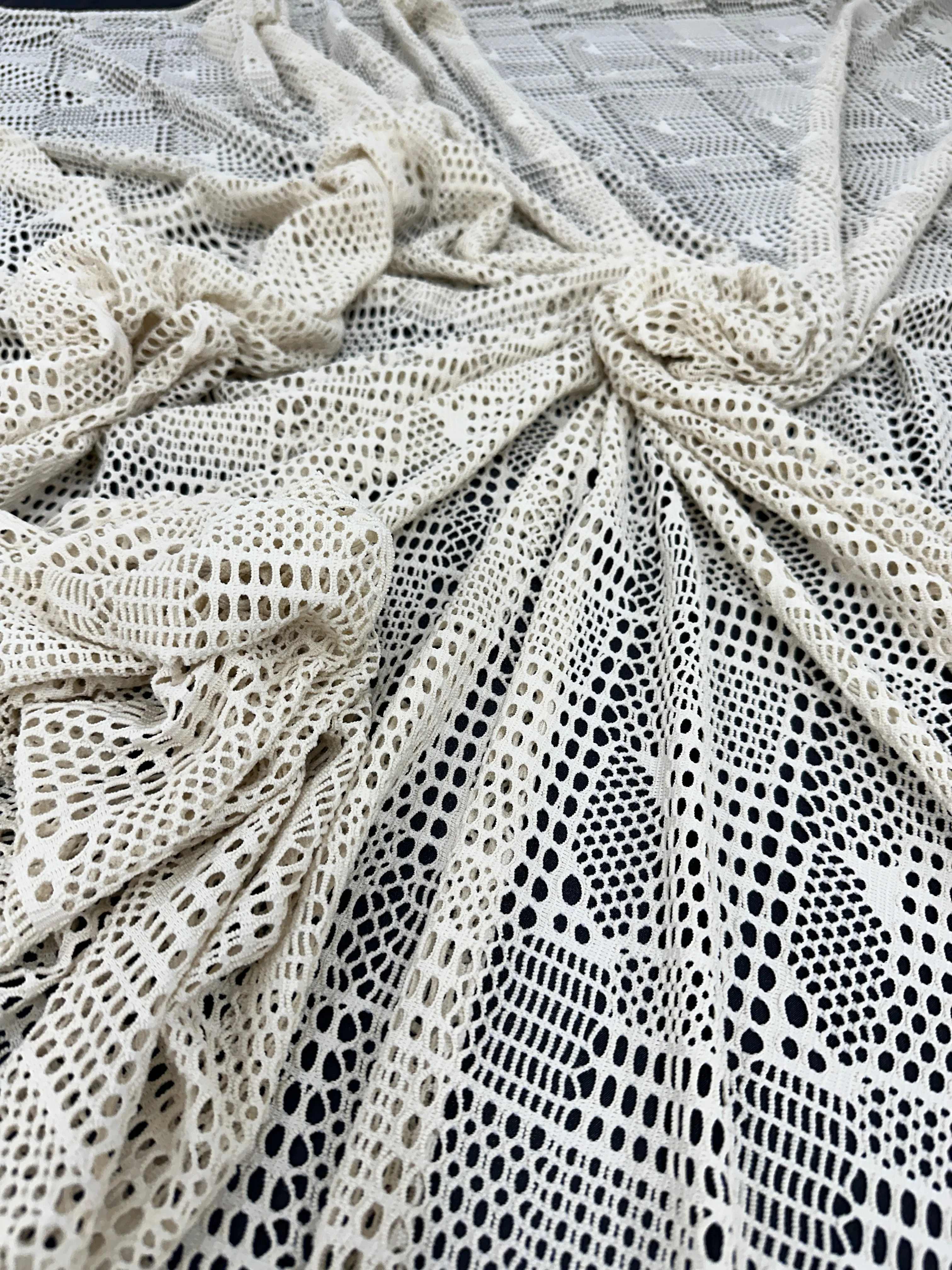 Beige Geometric Hollow Out Knit - Image 9