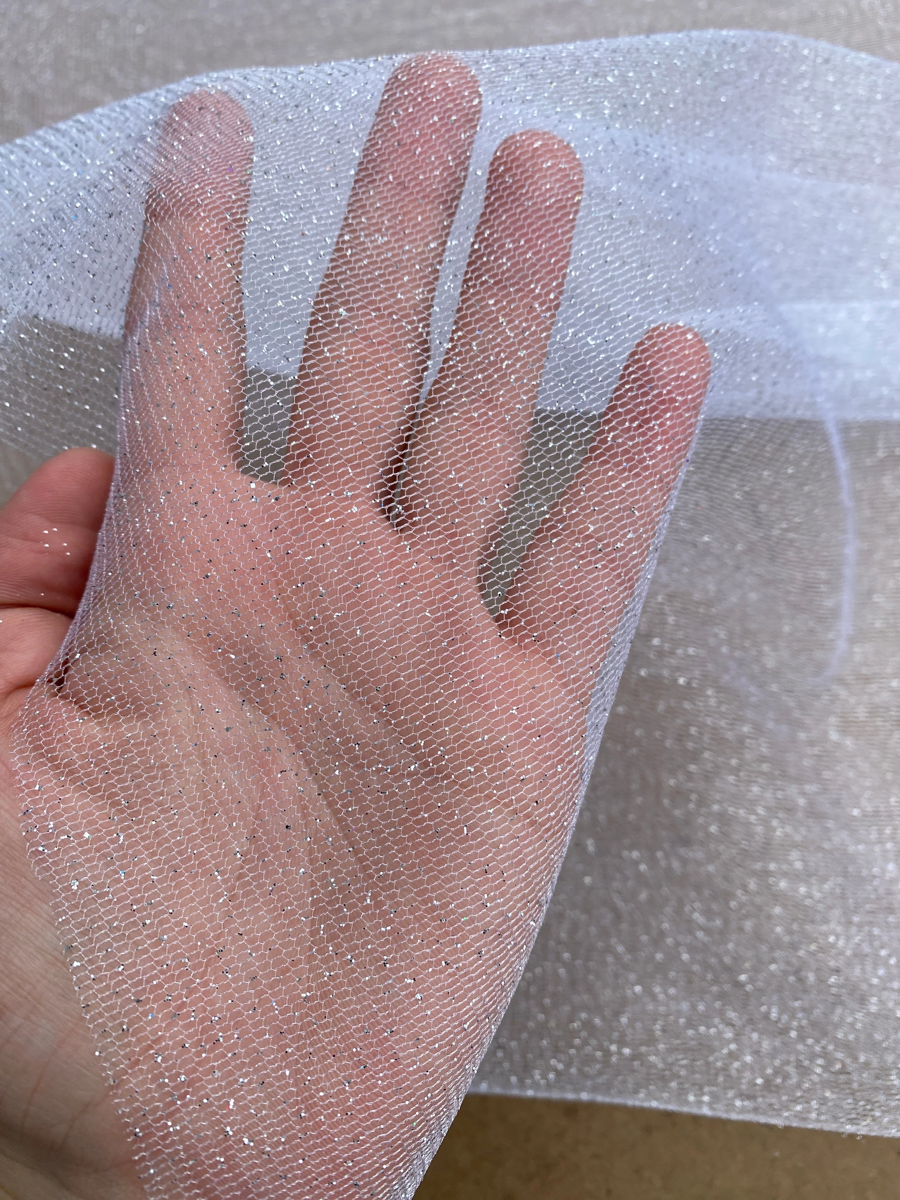 White Glitter Tulle - Image 6