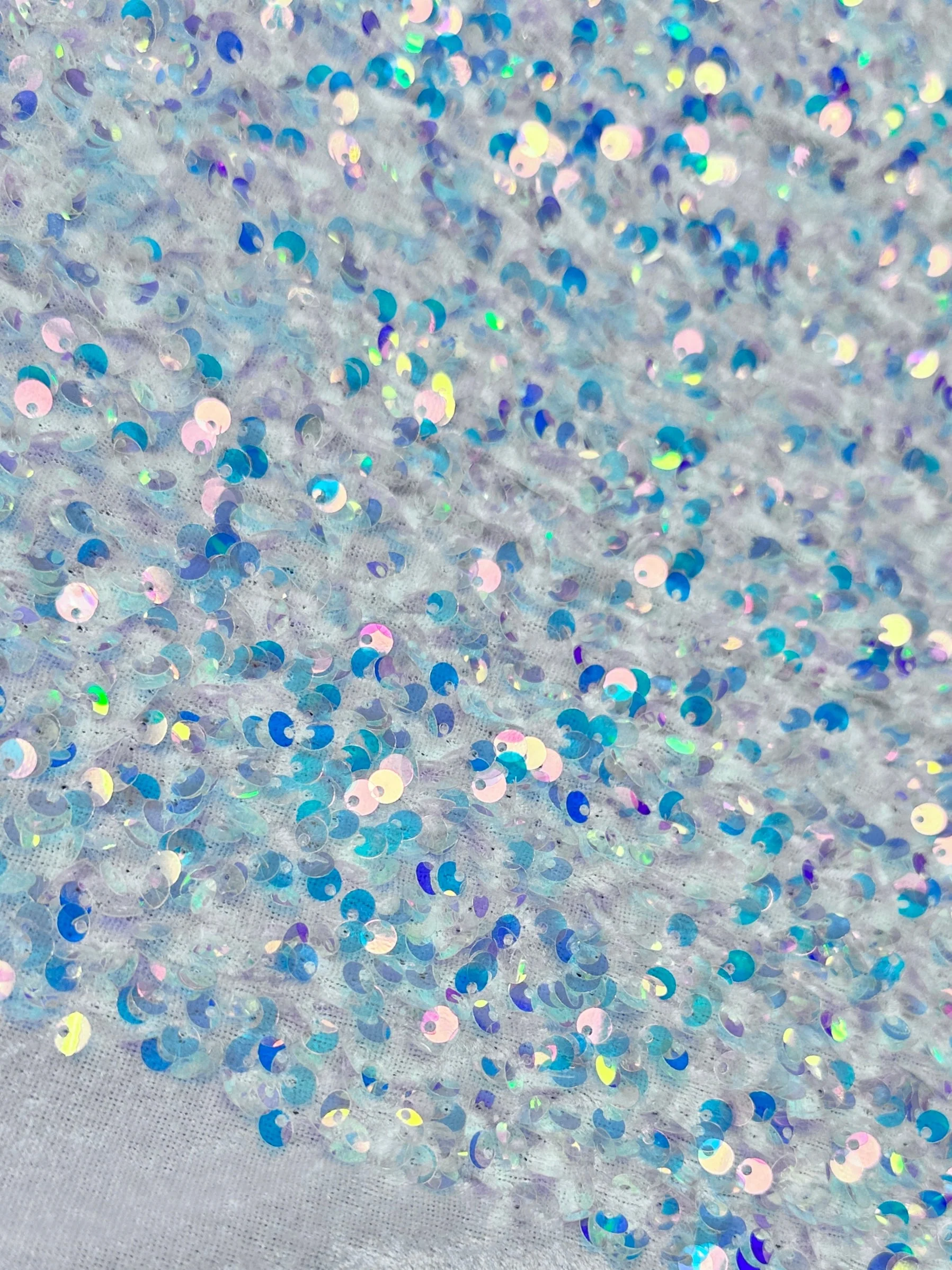 White Iridescent Sequin on Velvet - Image 7