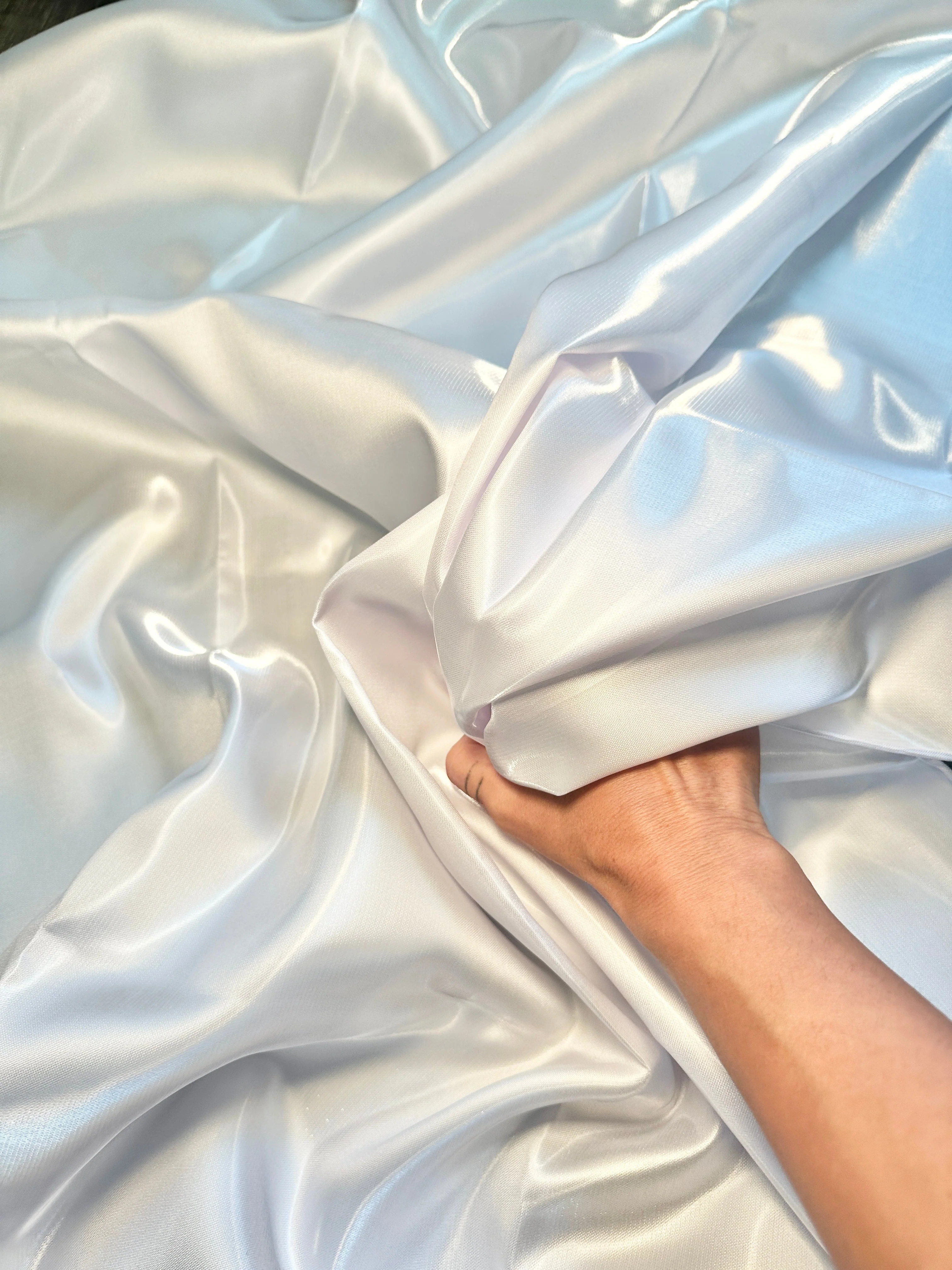 White Liquid Bridal Satin - Image 5