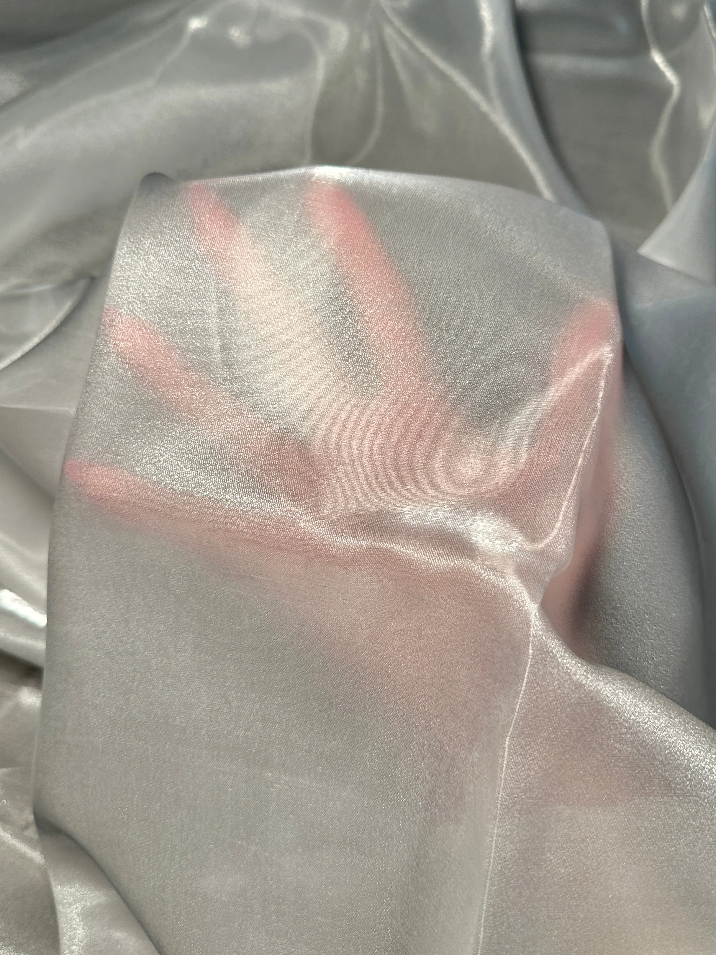White Liquid Shimmery Organza - Image 3