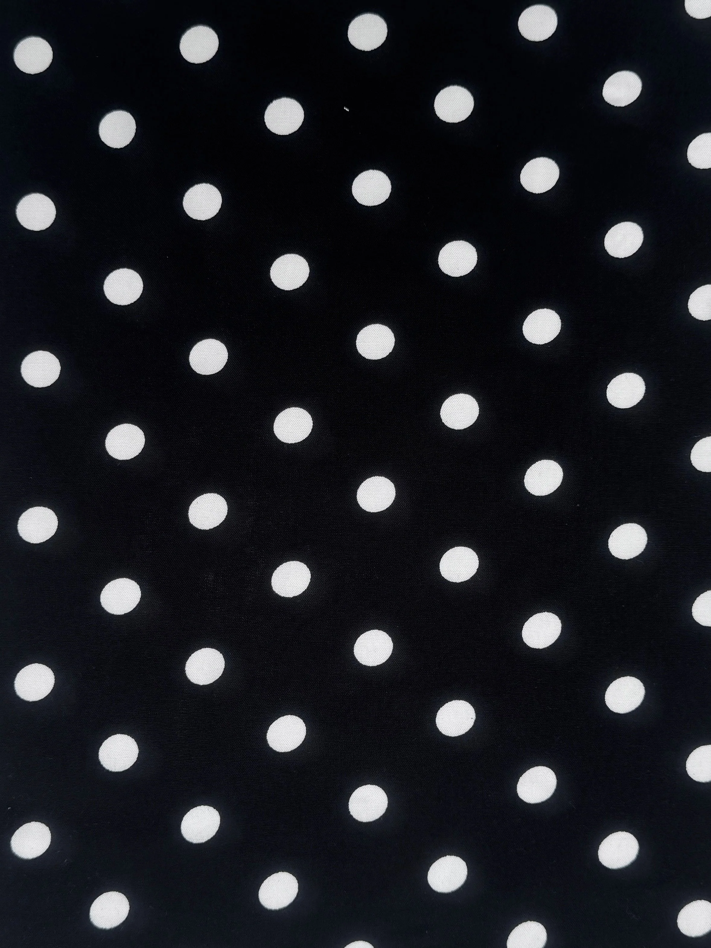 White polka dots on black rayon challis - Image 6