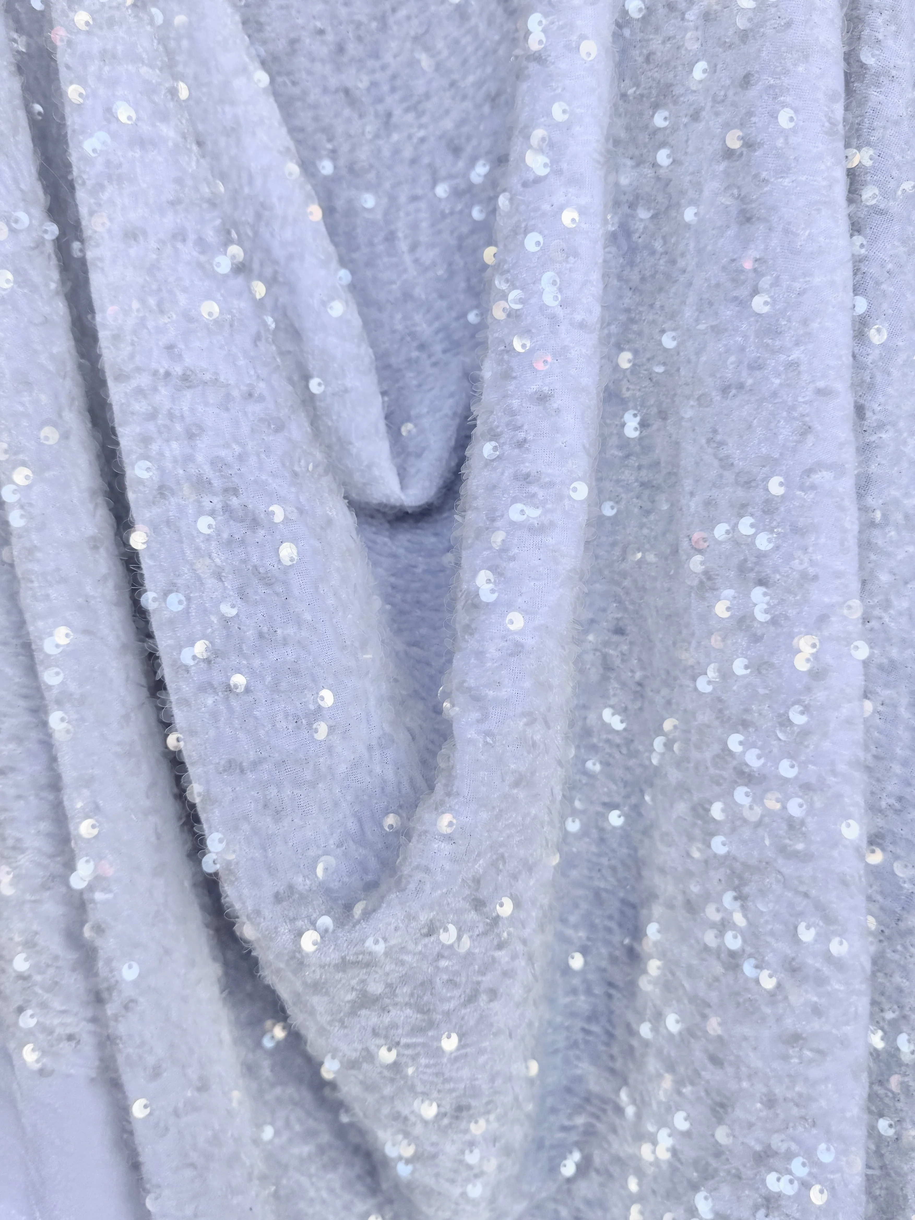 White Sequin on Velvet