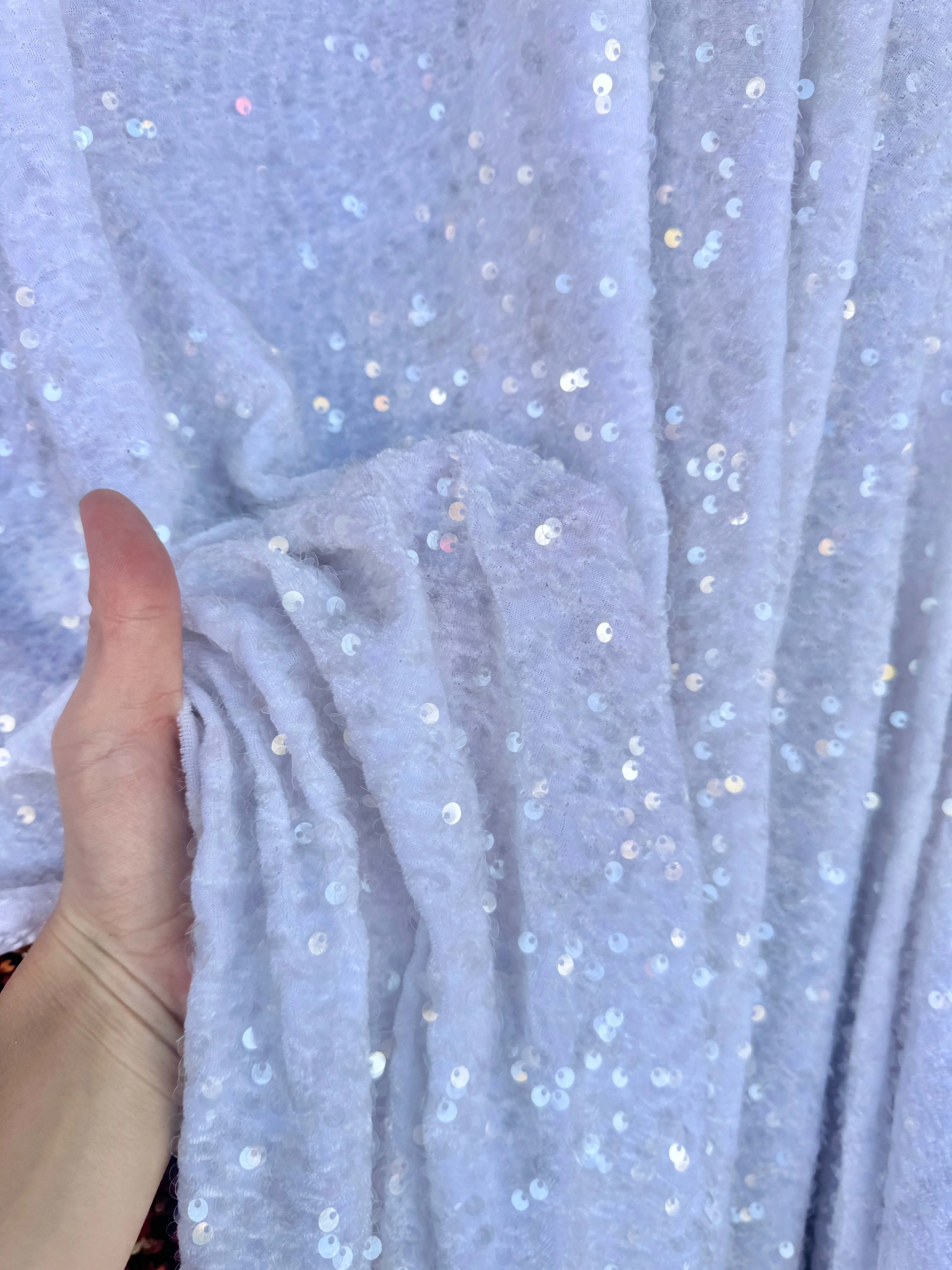 White Sequin on Velvet - Image 3