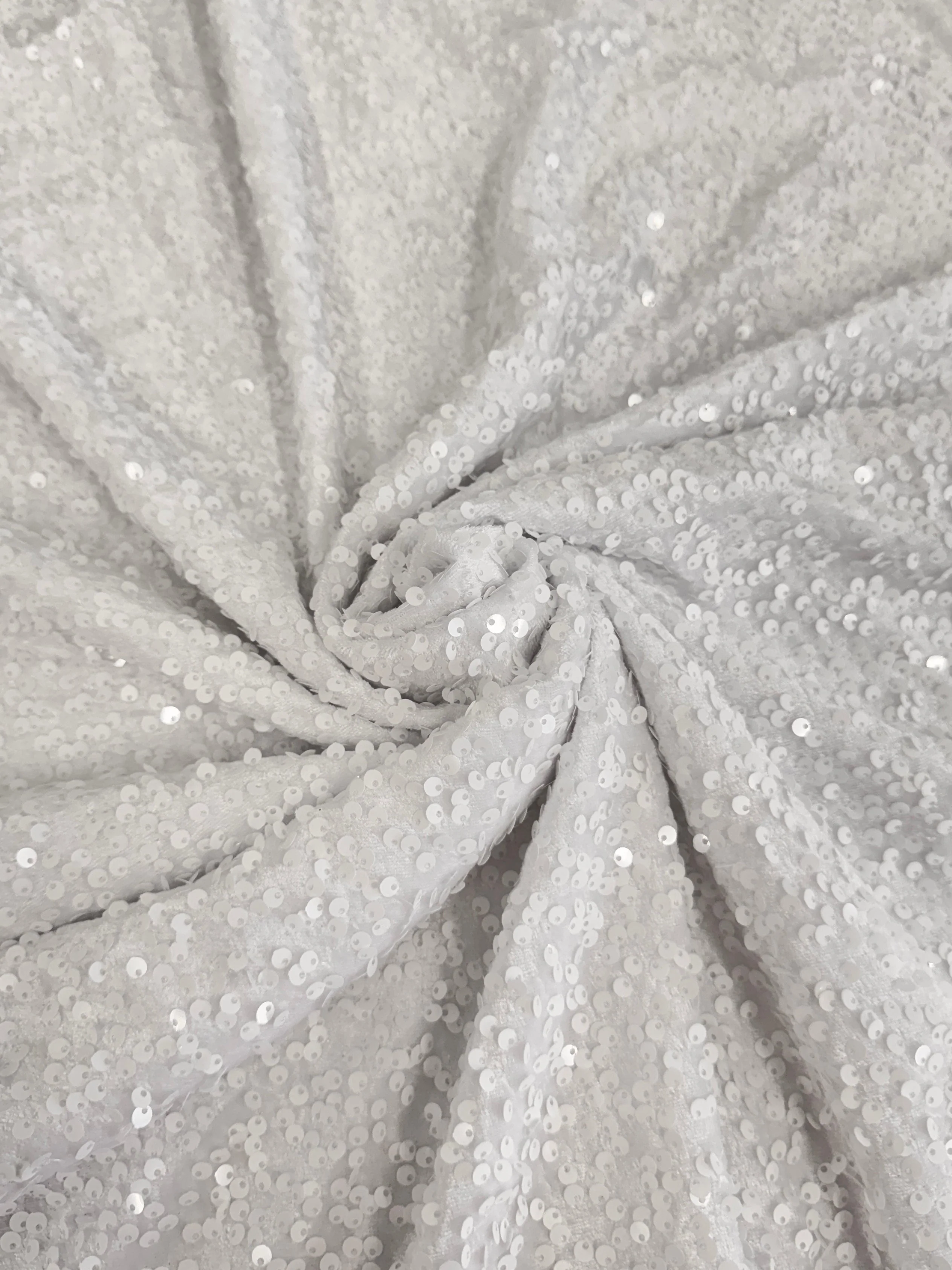 White Sequins Velvet