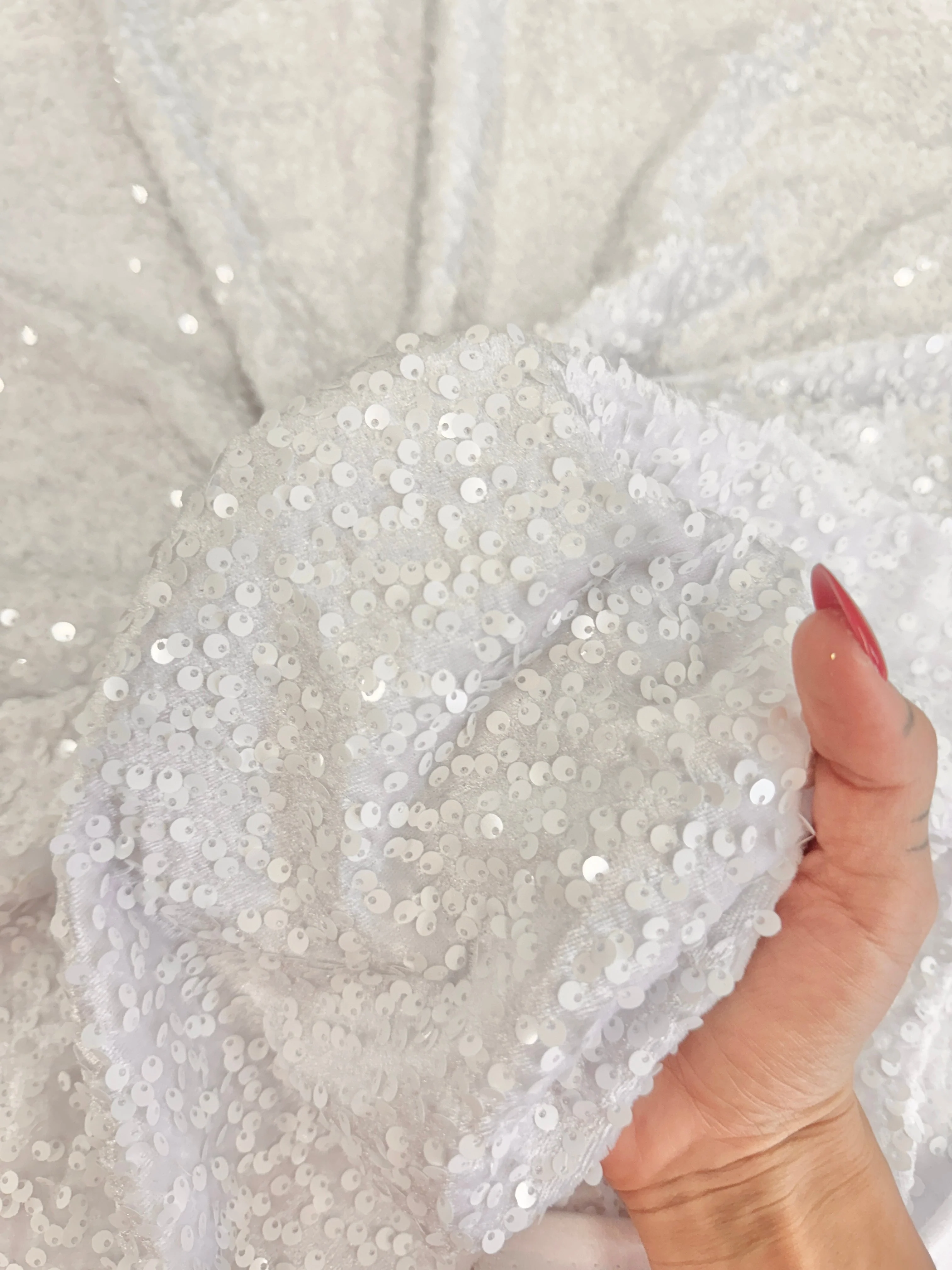 White Sequins Velvet - Image 6