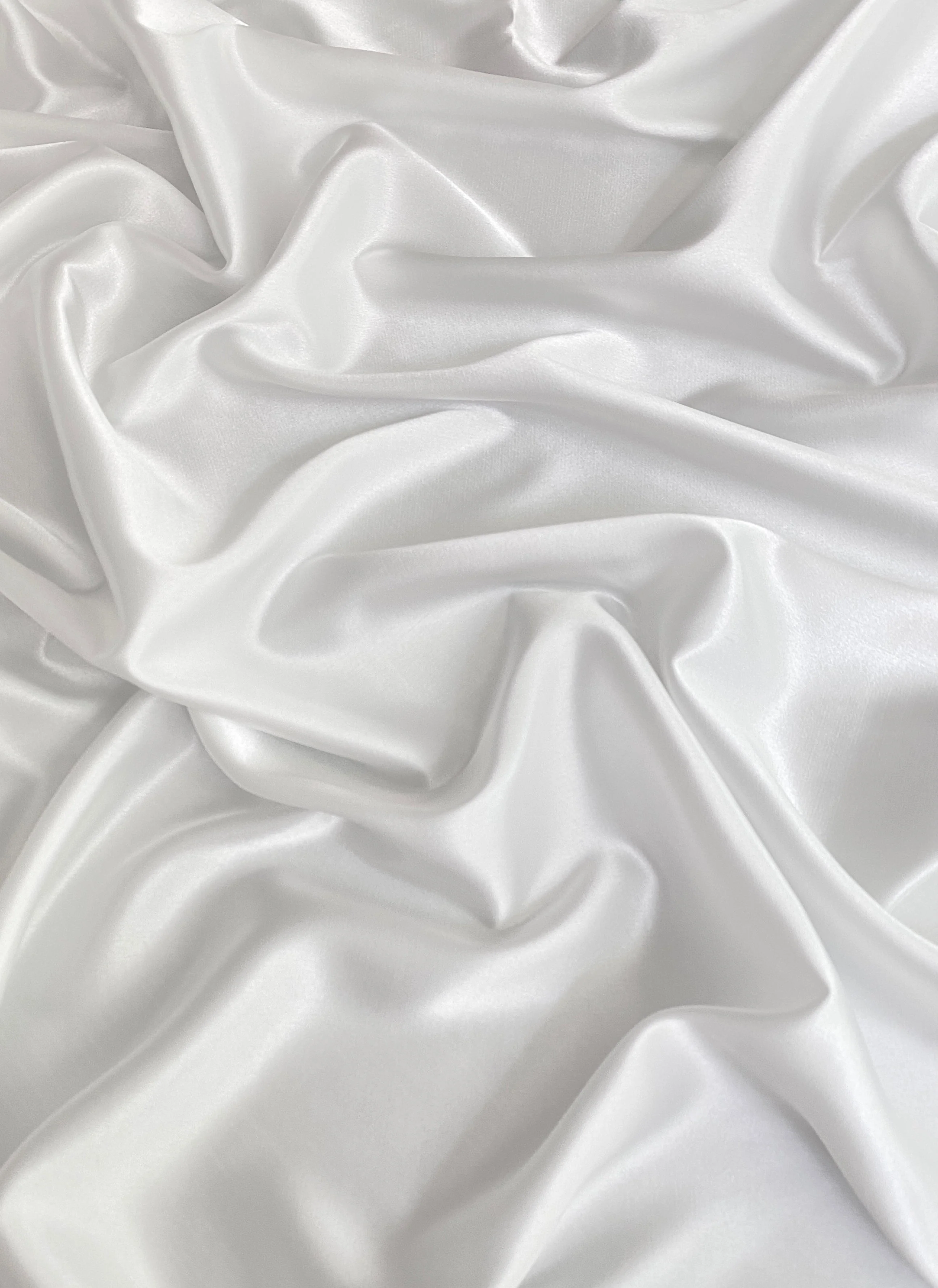 White Silky Stretch Satin - Image 4
