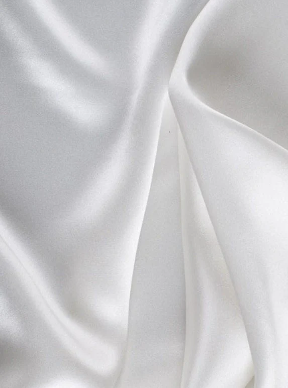 White Silky Stretch Satin - Image 5