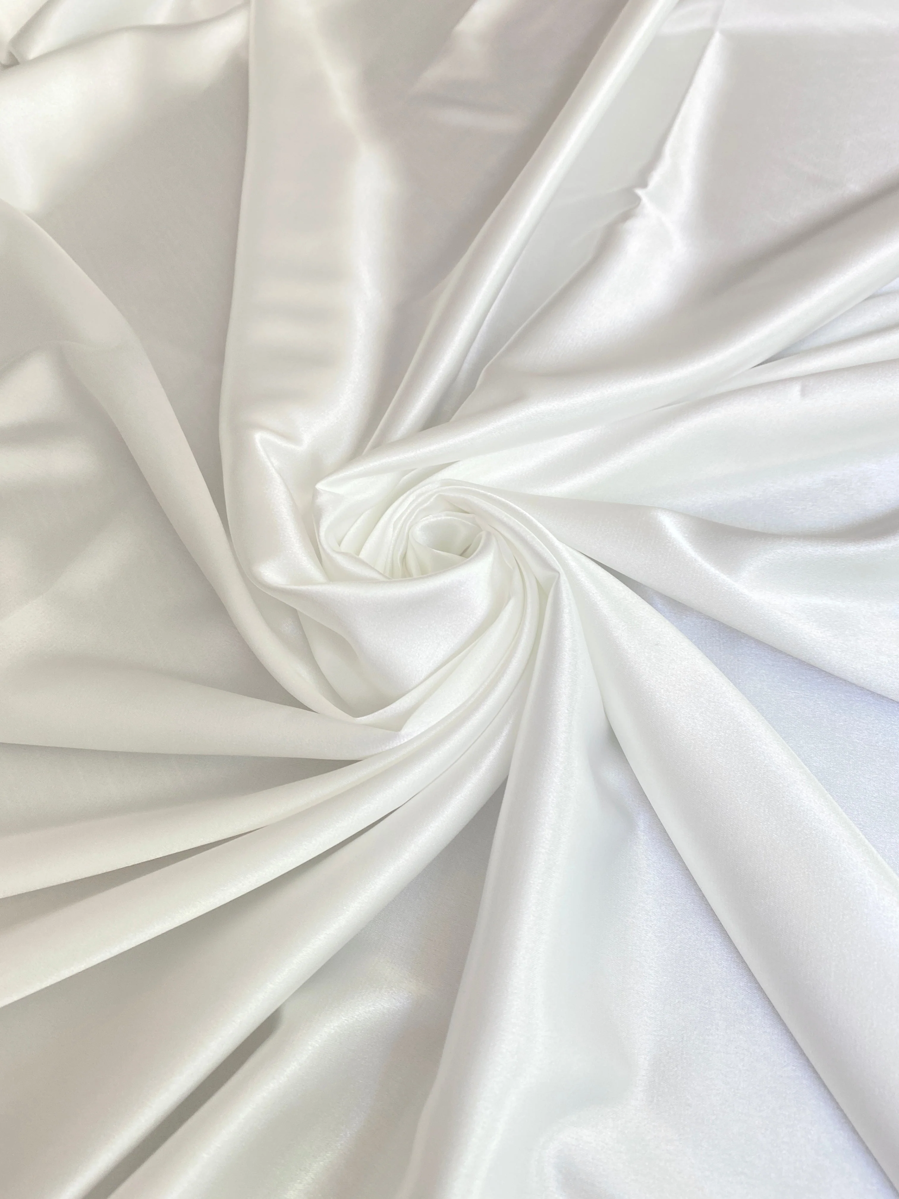 White Silky Stretch Satin - Image 6