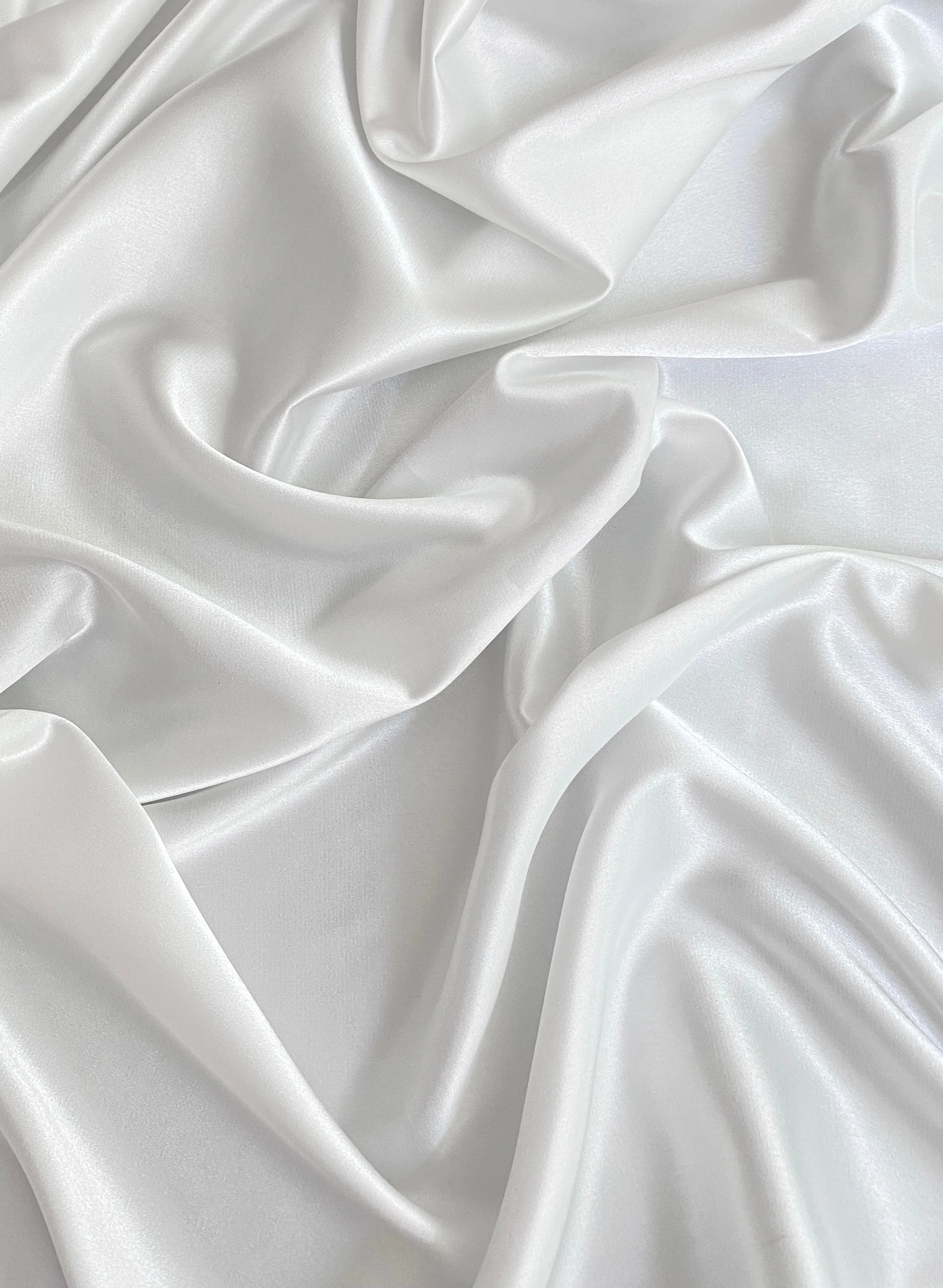 White Silky Stretch Satin - Image 9