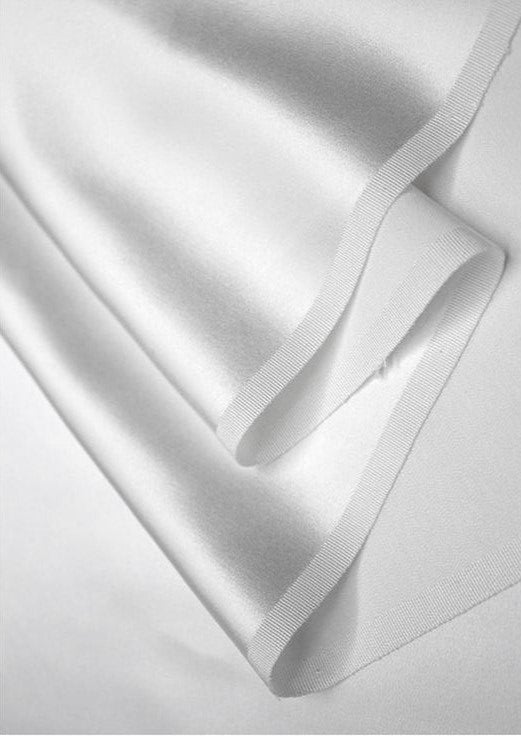 White Stretch Crepe Back Satin - Image 10