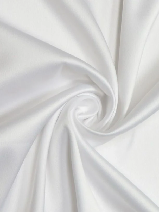 White Stretch Crepe Back Satin - Image 8