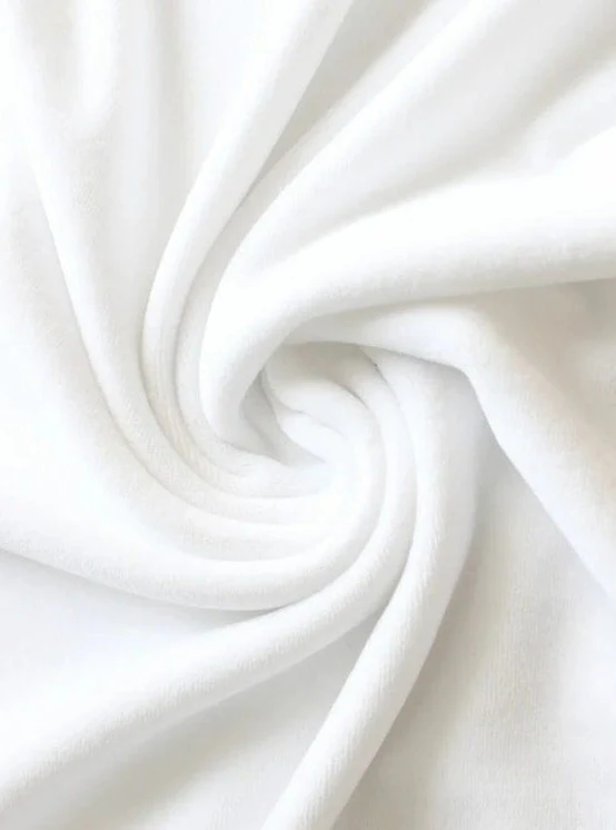 White Stretch Velvet - Image 3