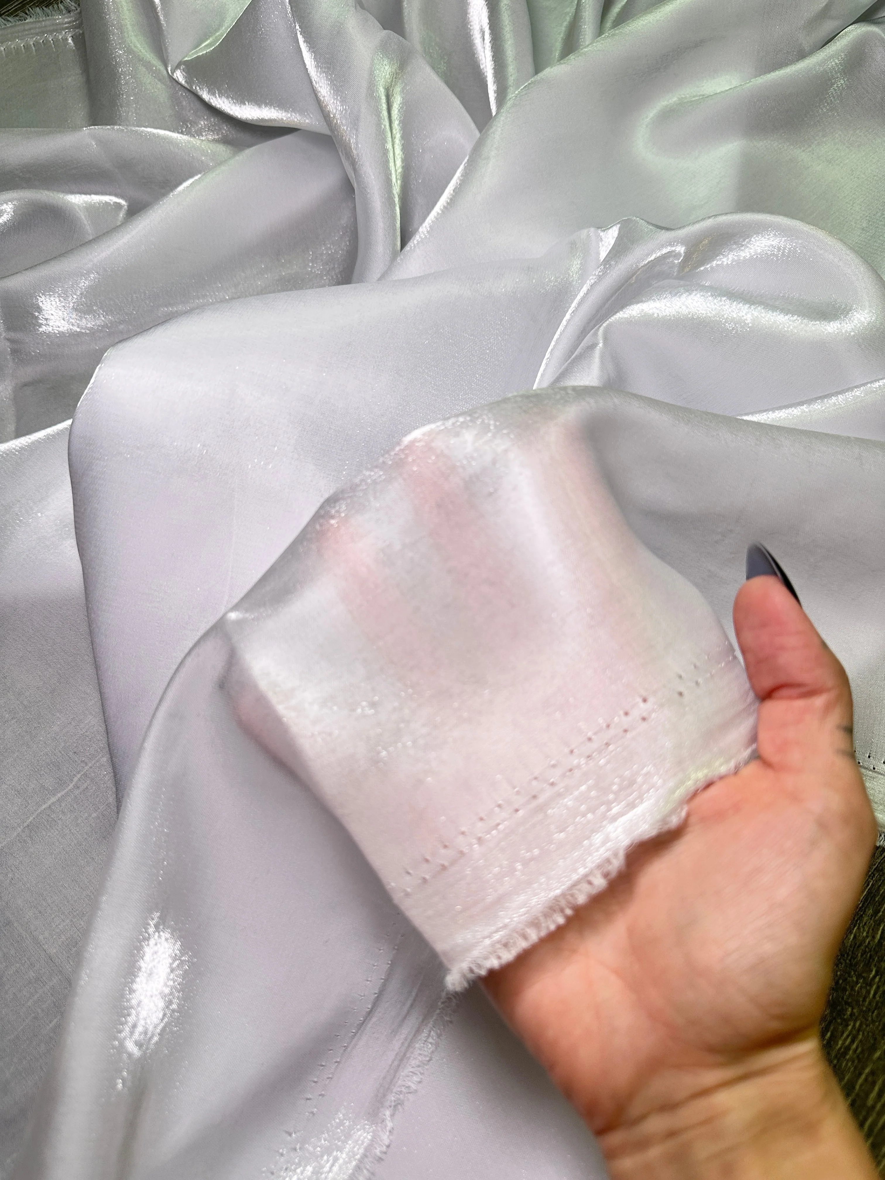 White Water Liquid Shimmery Chiffon - Image 5